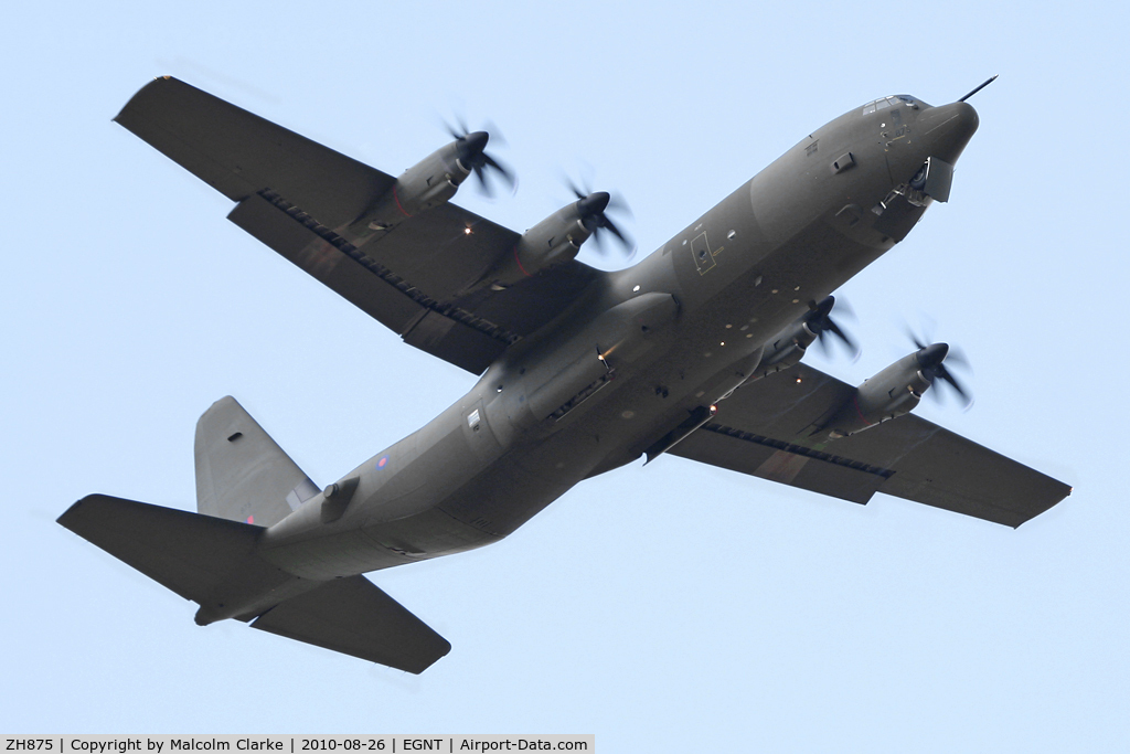 ZH875, 1998 Lockheed Martin C-130J-30 Super Hercules C4 C/N 382-5459, Lockheed C-130J Hercules C4 during Fly-By's at Newcastle Airport in August 2010.