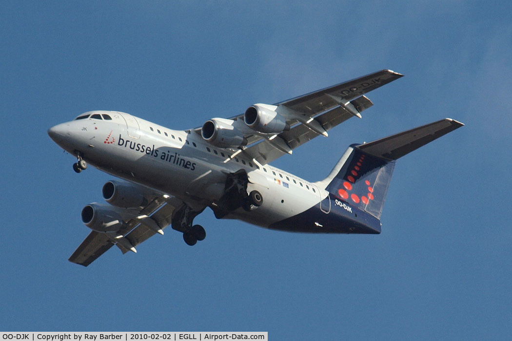 OO-DJK, 1995 British Aerospace Avro 146-RJ85 C/N E.2271, BAe 146-RJ85 [E2271] (Brussels Airlines) Home~G 02/02/2010