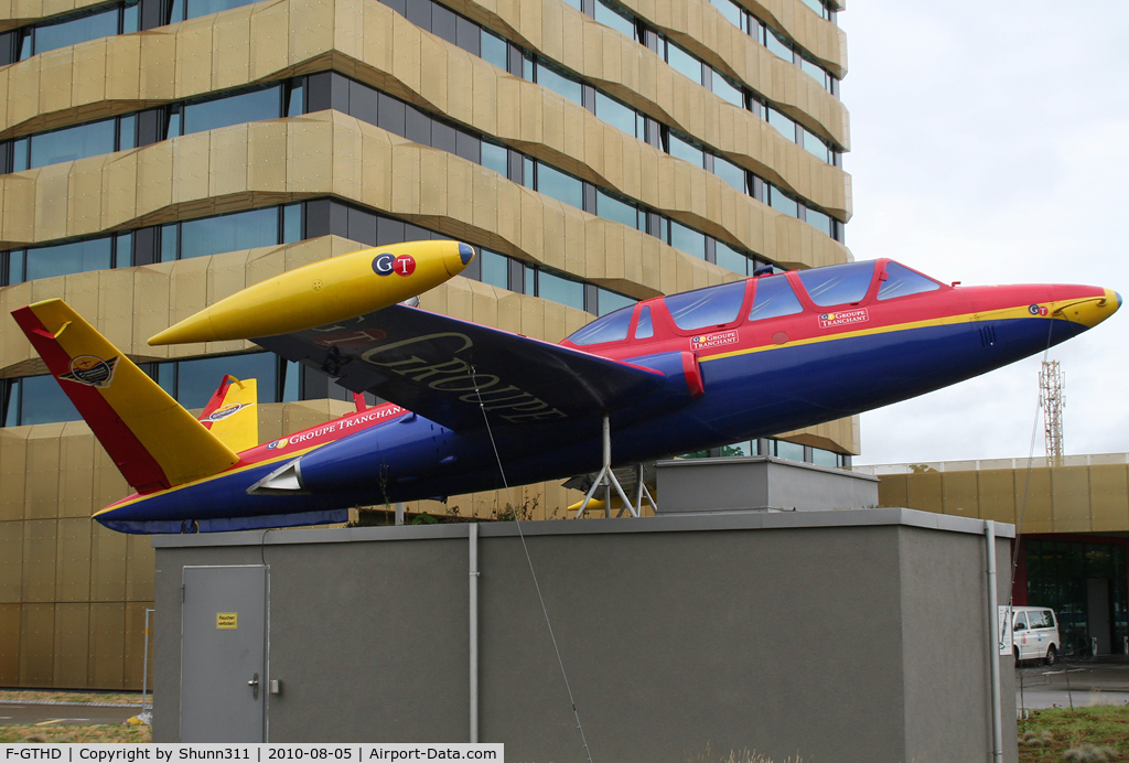 F-GTHD, Fouga CM-170 Magister C/N 530, S/n 530 - Preserved in a pole mounted at the Casino