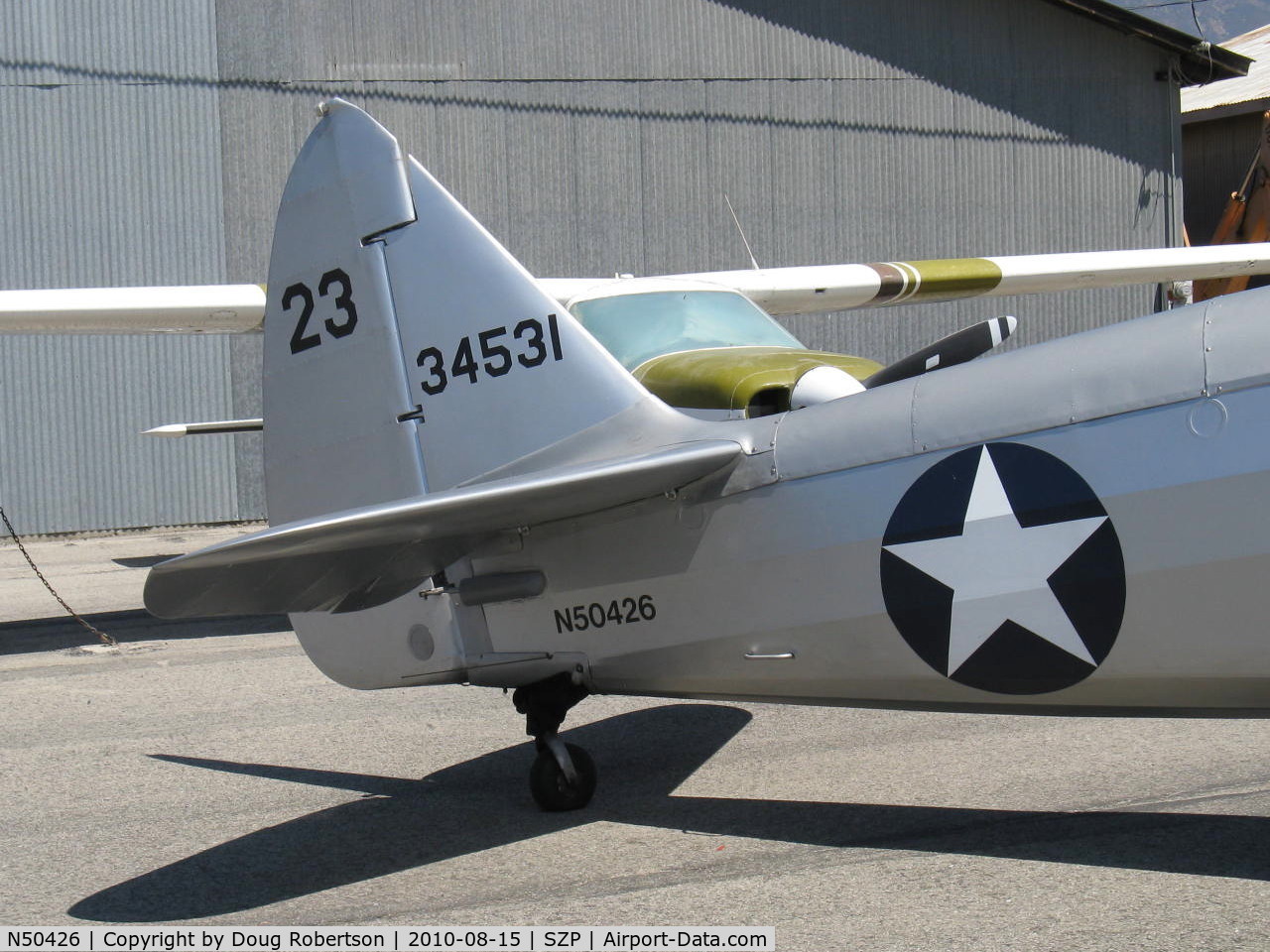 N50426, 1943 Fairchild M-62A-3 Cornell II C/N T43-5197, 1943 Fairchild M-62A CORNELL as PT-19, Fairchild Ranger 6-440C-5 200 Hp, tail