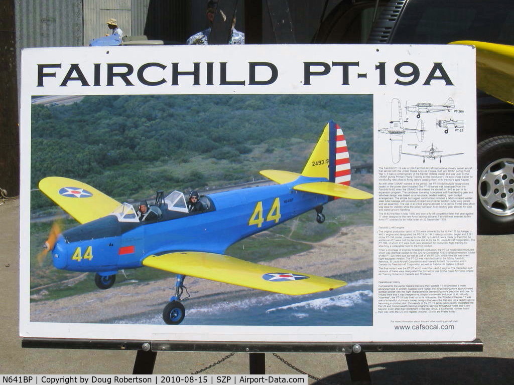 N641BP, Fairchild M-62A C/N 274HO, Fairchild M-62A CORNELL as PT-19A, Fairchild Ranger 6-440-5 200 Hp, data