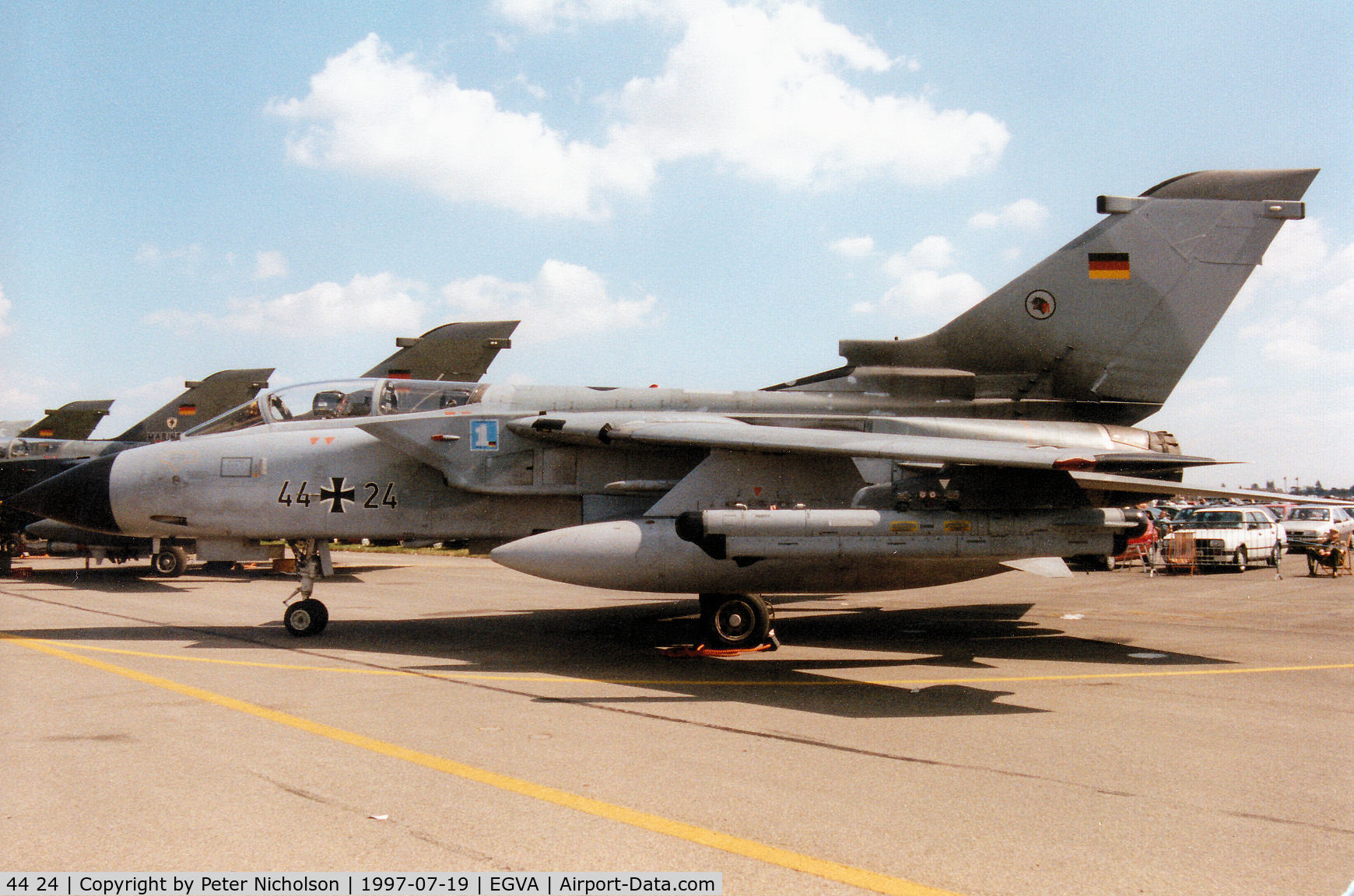 44 24, Panavia Tornado IDS C/N 316/GS086/4124, Tornado IDS of AKG-51 on display at the 1997 Intnl Air Tattoo at RAF Fairford.