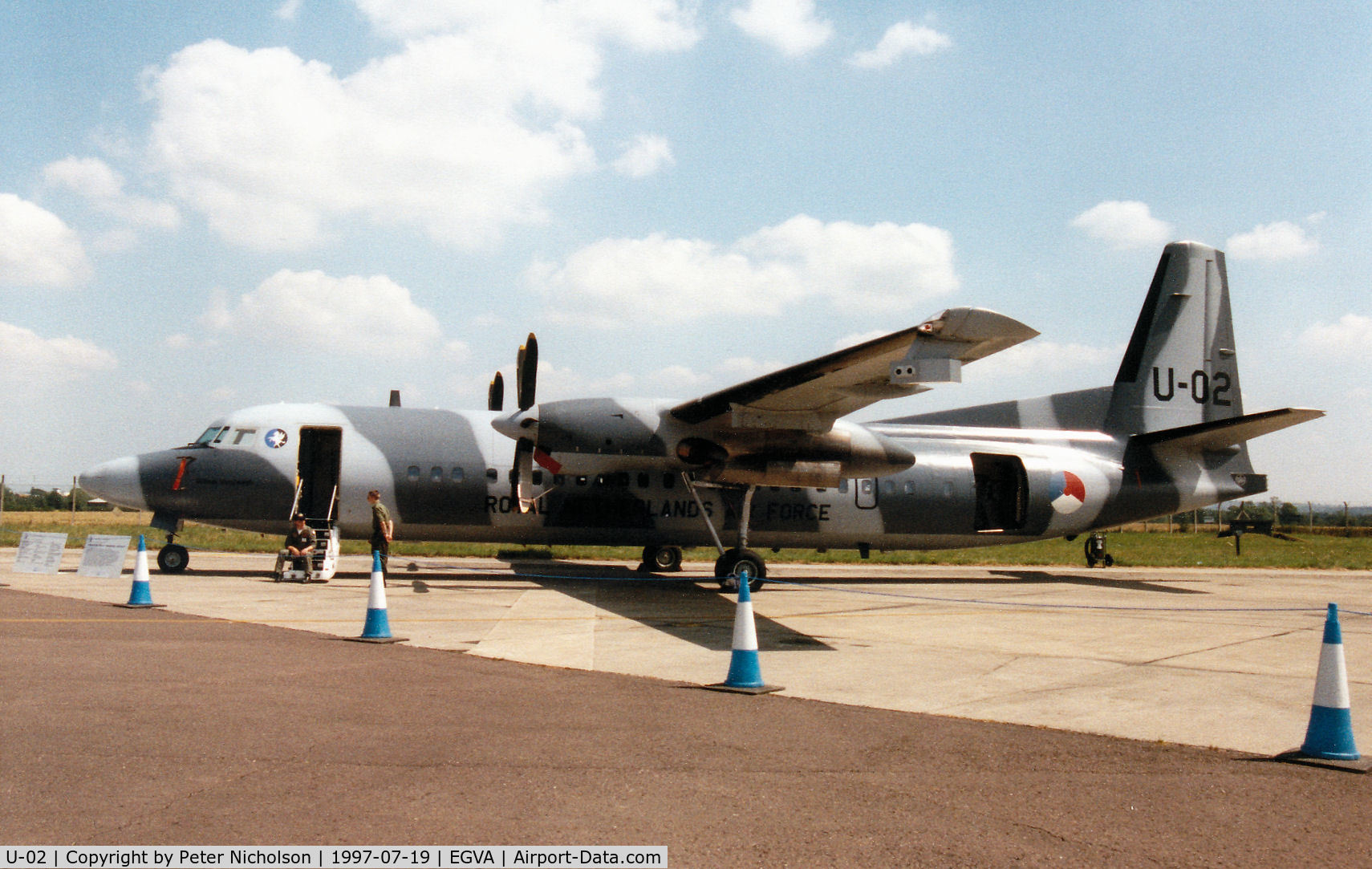 U-02, 1996 Fokker 60UTA-N C/N 20324, Fokker 60UTA-N, callsign Netherlands Air Force 65, of 334 Squadron on display at the 1997 International Air Tattoo at RAF Fairford.