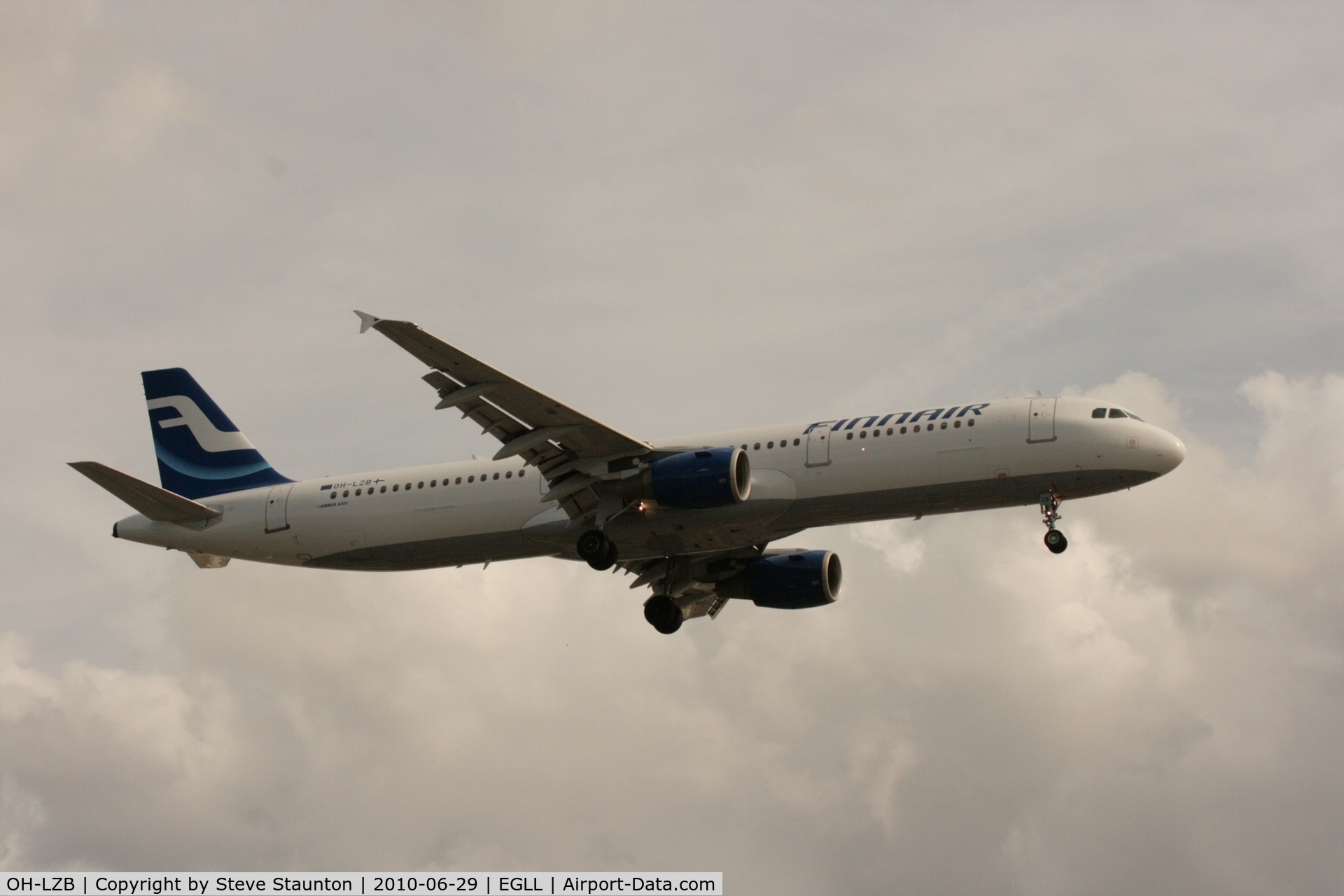 OH-LZB, 1999 Airbus A321-211 C/N 0961, Taken at Heathrow Airport, June 2010