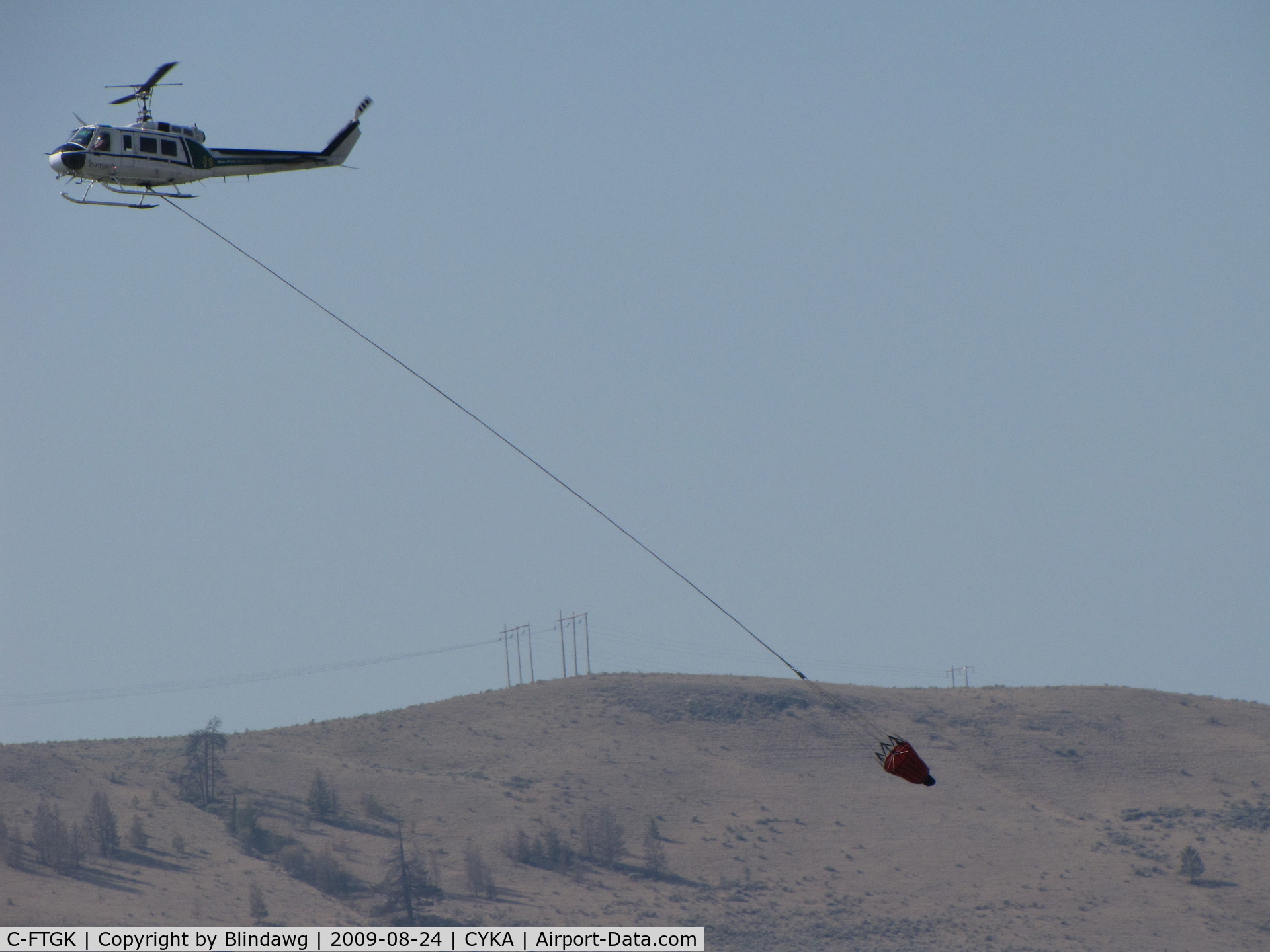C-FTGK, 1968 Bell 205A-1 C/N 30009, ..Bell 205A heading for a fire.