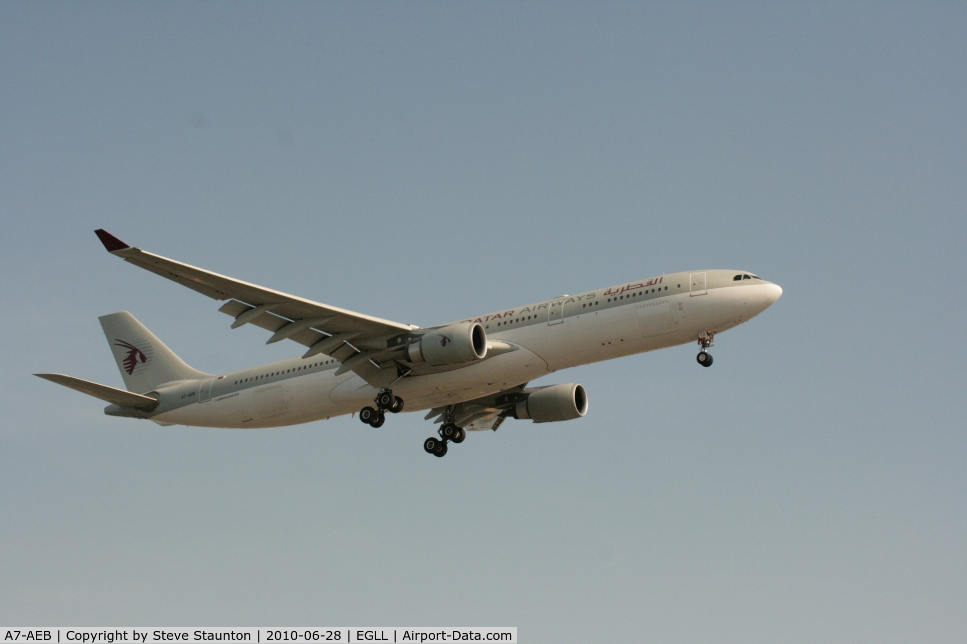 A7-AEB, 2004 Airbus A330-302 C/N 637, Taken at Heathrow Airport, June 2010