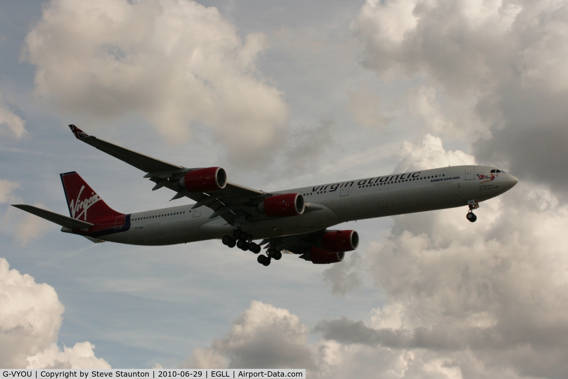 G-VYOU, 2006 Airbus A340-642 C/N 765, Taken at Heathrow Airport, June 2010