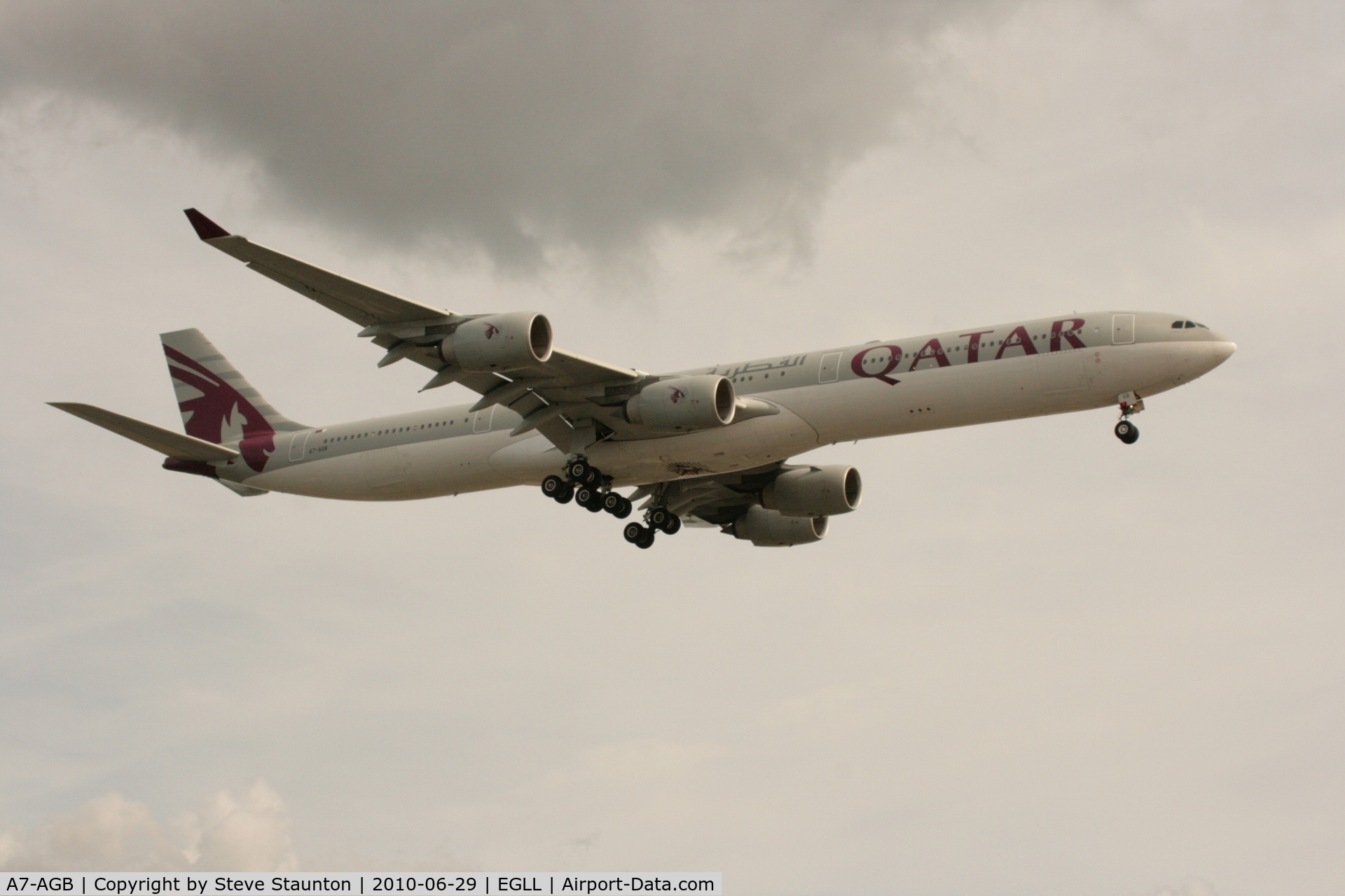 A7-AGB, 2005 Airbus A340-642X C/N 715, Taken at Heathrow Airport, June 2010