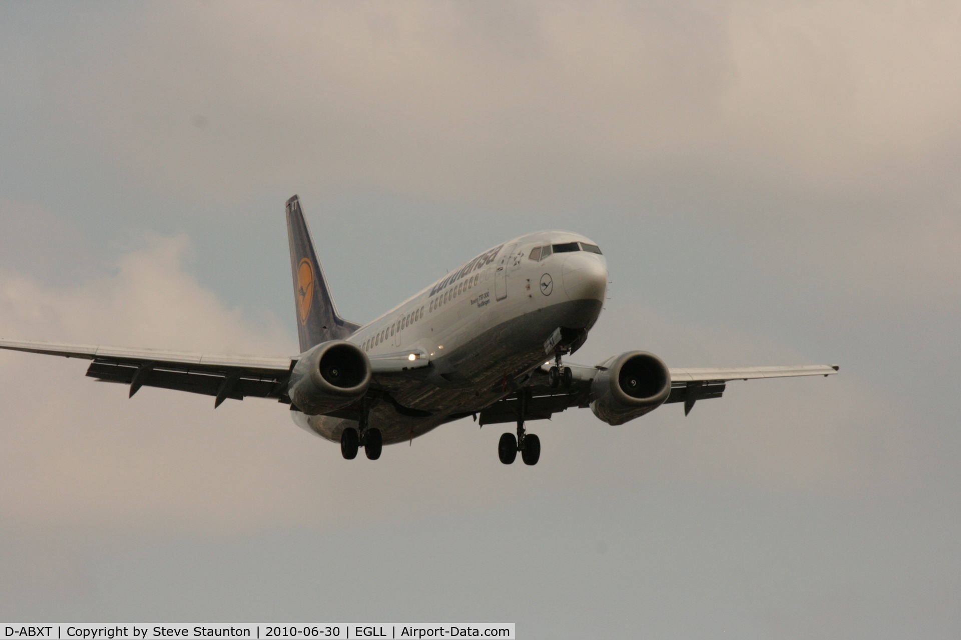 D-ABXT, 1989 Boeing 737-330 C/N 24281, Taken at Heathrow Airport, June 2010