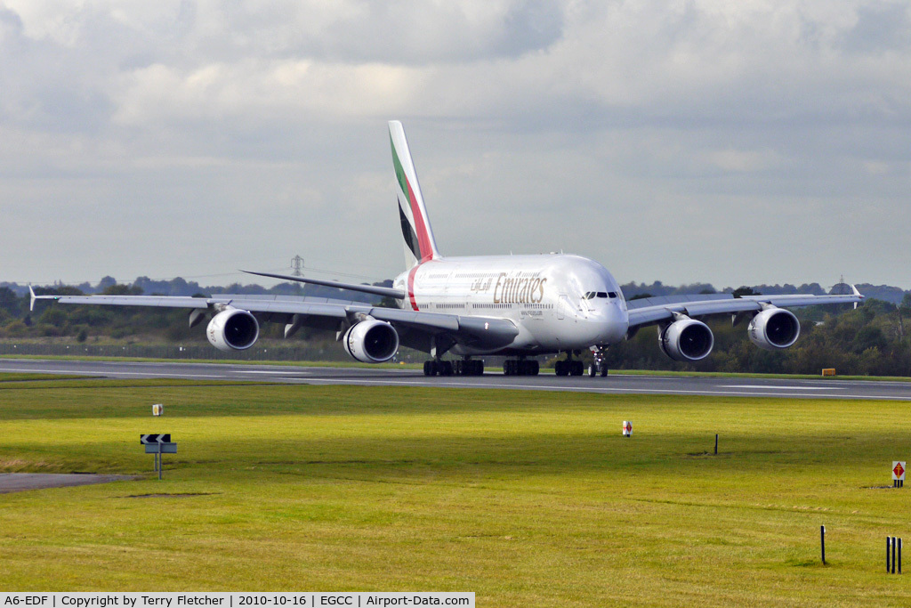A6-EDF, 2006 Airbus A380-861 C/N 007, Emirates Airbus A-380-841, c/n: 007 arriving at Manchester