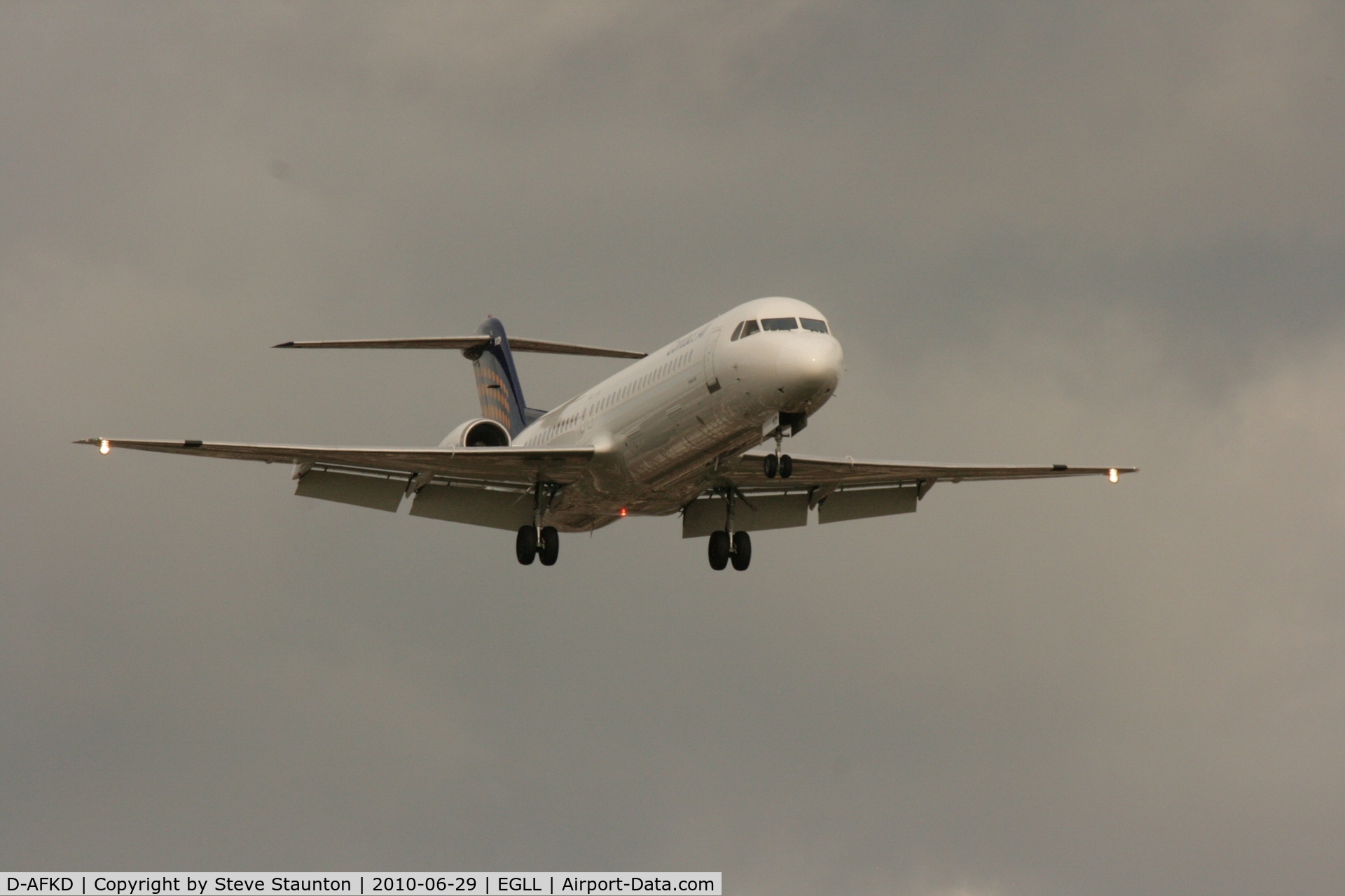 D-AFKD, 1994 Fokker 100 (F-28-0100) C/N 11500, Taken at Heathrow Airport, June 2010