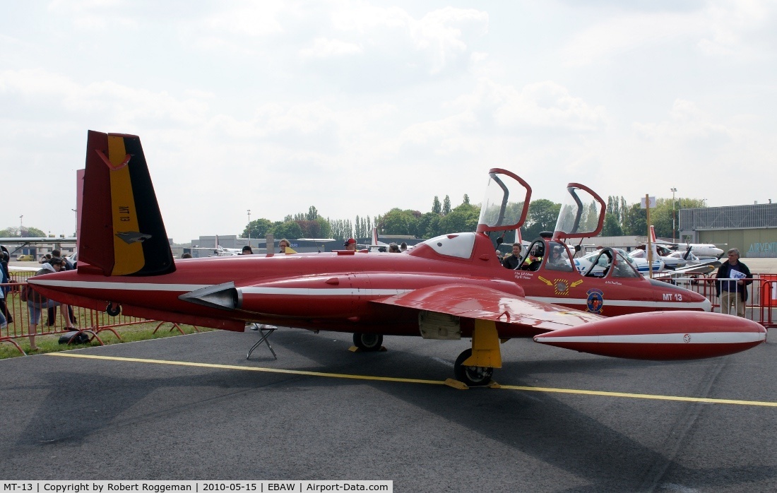 MT-13, Fouga CM-170R Magister C/N 270, Red Devils colors former stuntteam Belgian Air Force.Preserved.