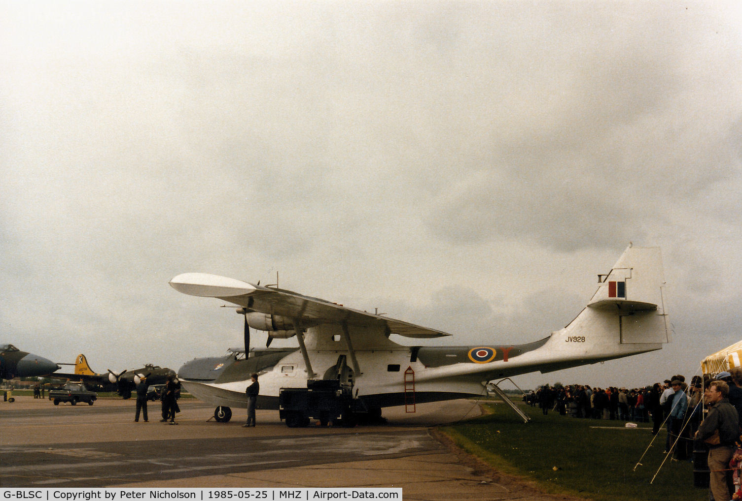 G-BLSC, 1944 Consolidated PBY-5A Catalina C/N 1997, PBY-5A Catalina JV928 on display at the 1985 RAF Mildenhall Air Fete.