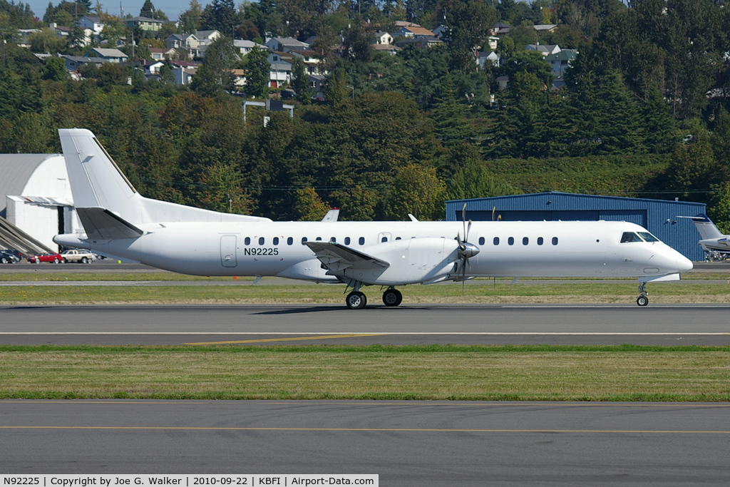 N92225, 1995 Saab 2000 C/N 2000-028, Usually found in the southern United States, this aircraft, made an unusual visit to KBFI.