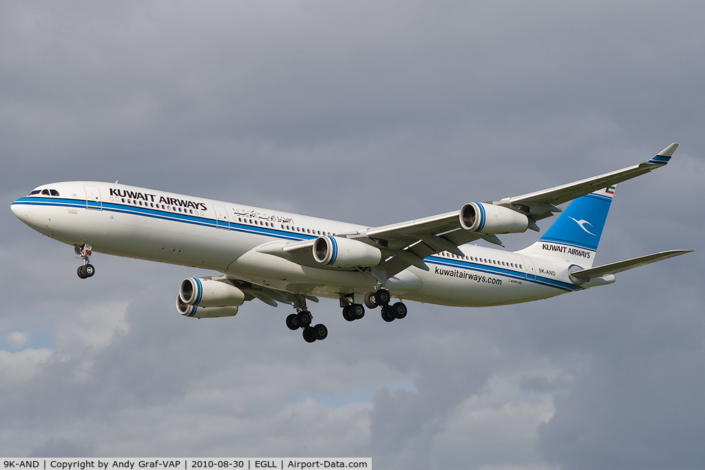 9K-AND, 1995 Airbus A340-313 C/N 104, Kuwait Airlines A340-300