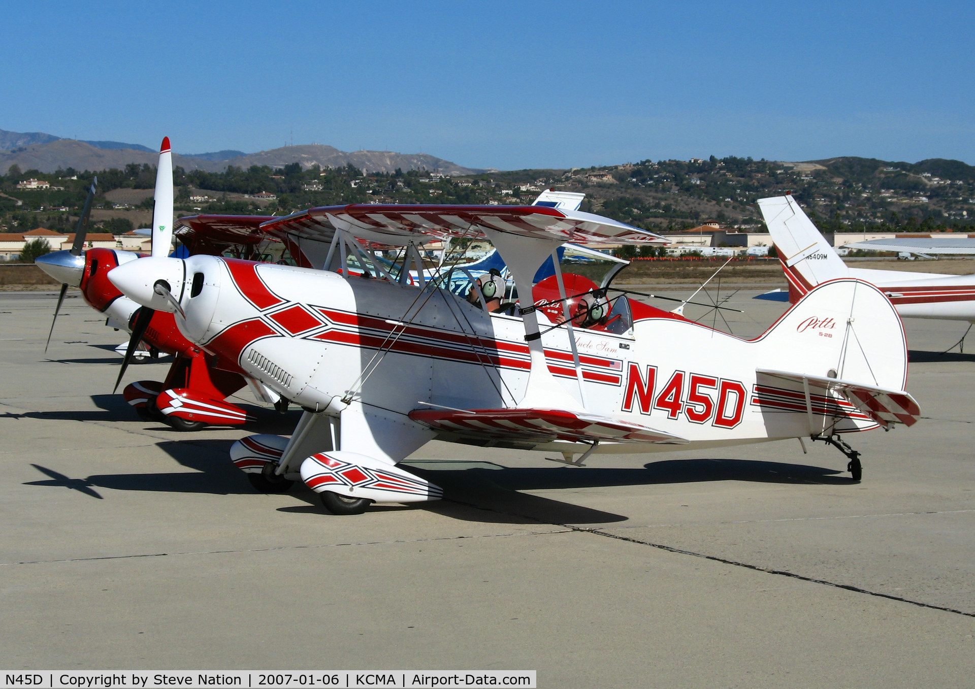 N45D, 1995 Aviat Pitts S-2B Special C/N 5332, 1995 Aviat PITTS S-2B on sunny visitors ramp after flight up from Torrance, CA with N36MT