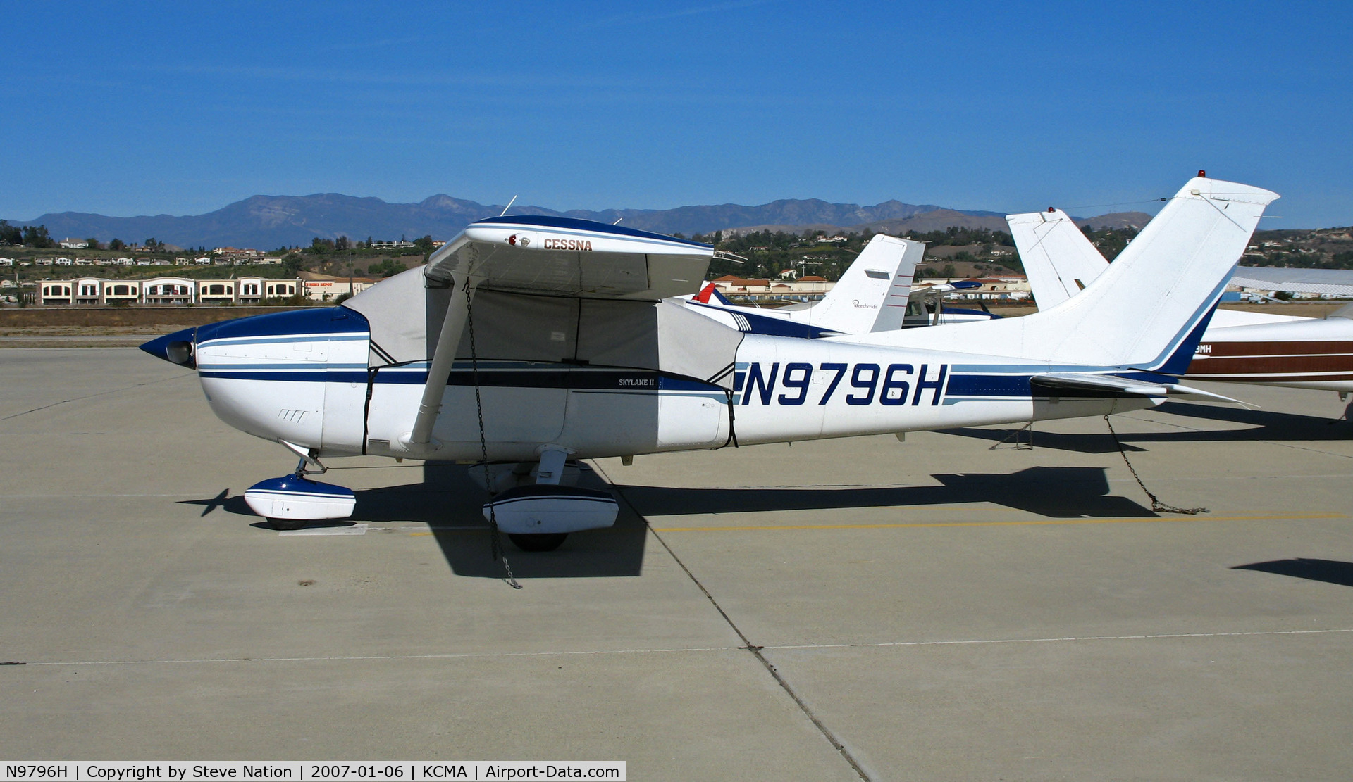 N9796H, 1981 Cessna 182R Skylane C/N 18268030, 1981 Cessna 182R at Camarillo, CA home base on sunny January day - blue cover optional!