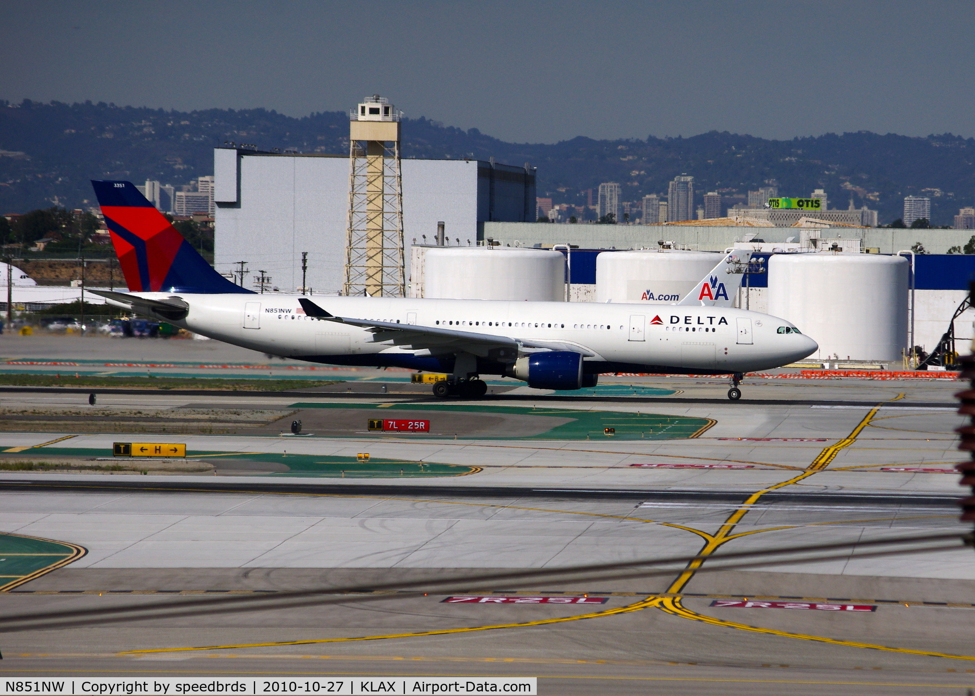 N851NW, 2004 Airbus A330-223 C/N 0609, Delta A330-200 former NWA departing against traffic with special permission from LAX ATC.  First time seeing Delta/NWA A330 at LAX.