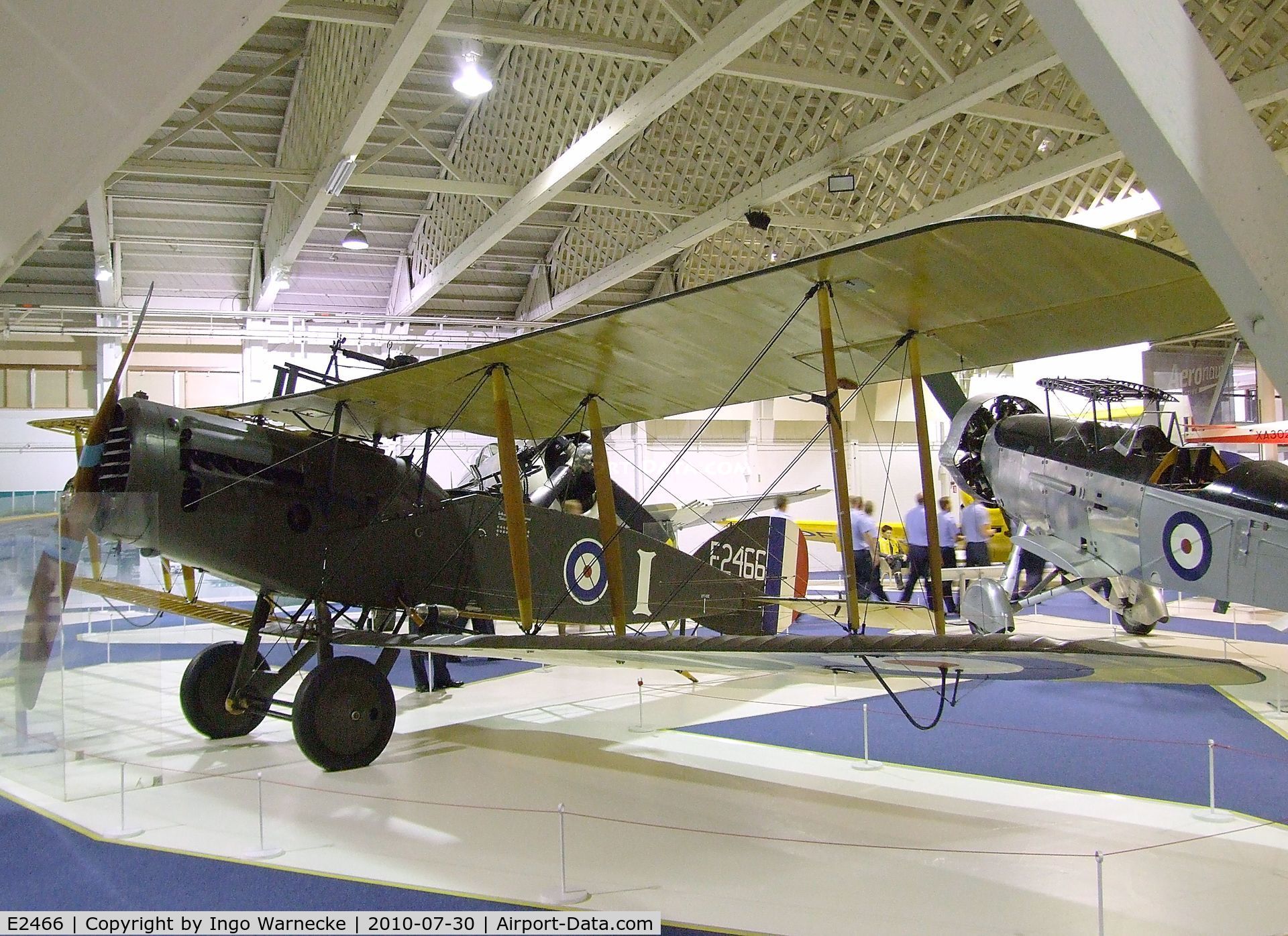 E2466, Bristol F.2B Fighter C/N Composite, Bristol F.2B Fighter (minus starboard outer skin) at the RAF Museum, Hendon