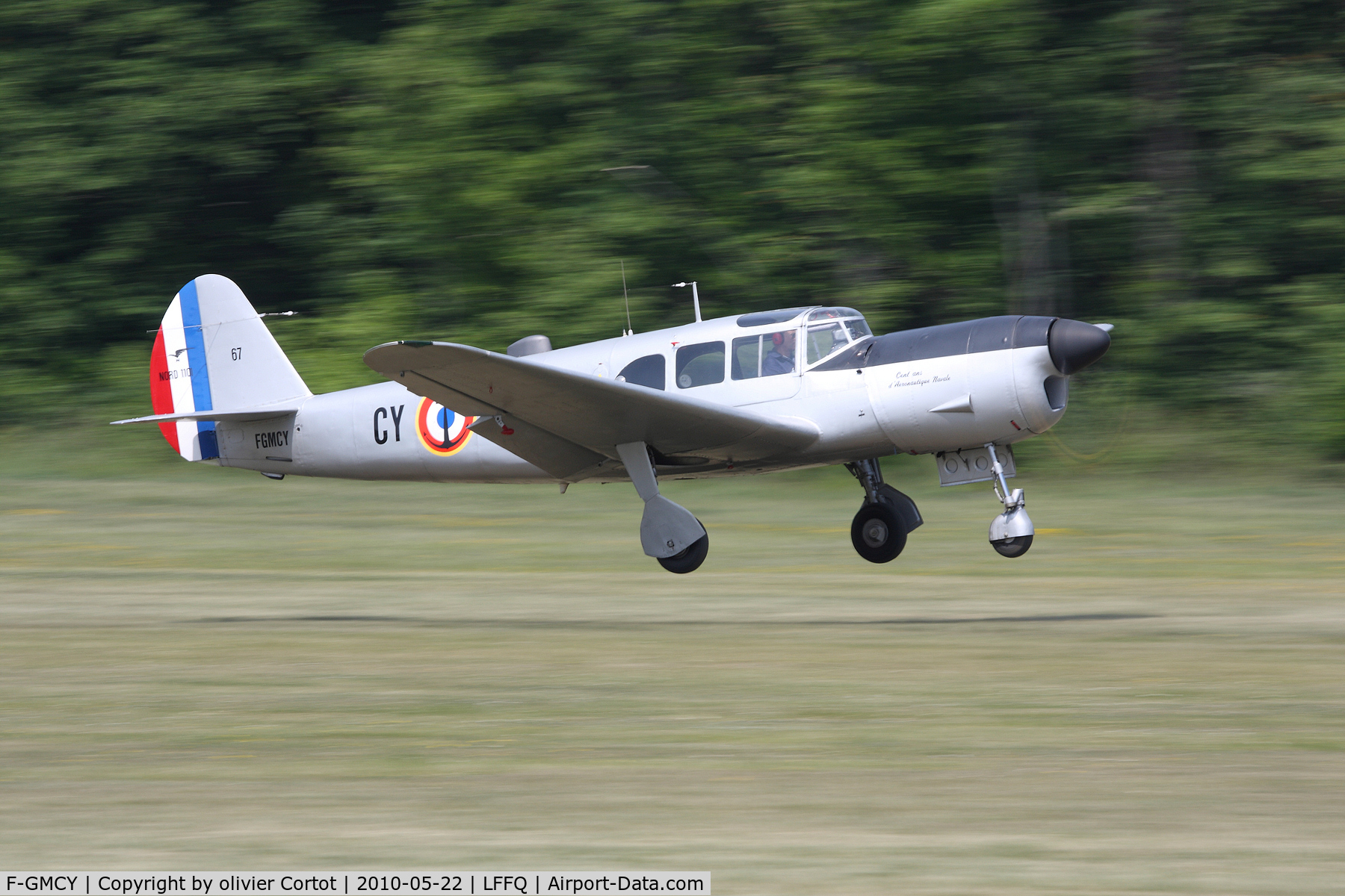 F-GMCY, Nord 1101 Noralpha C/N 67, taking off during the 2010 Ferté Alais airshow