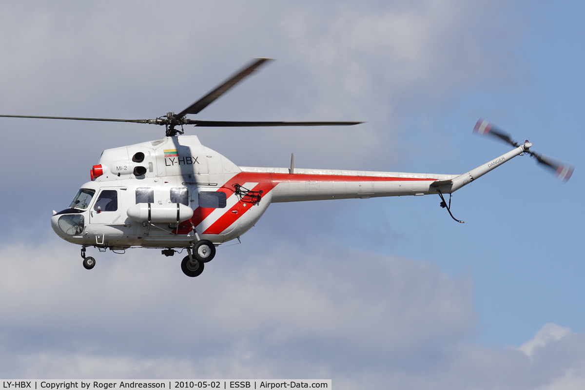 LY-HBX, Mil (PZL-Swidnik) Mi-2 C/N 542910043, Based at Bromma but not often seen flying