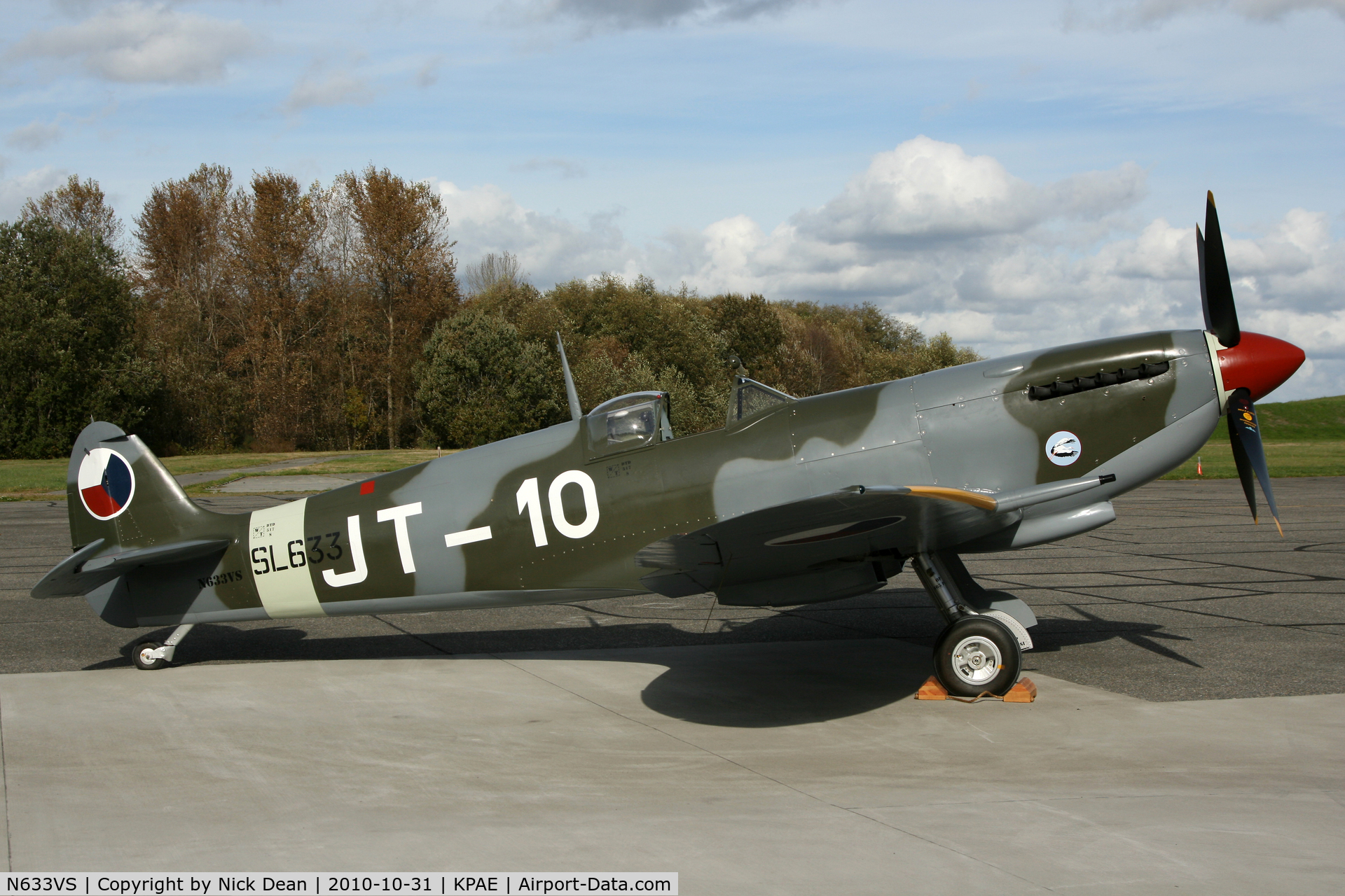 N633VS, 1945 Supermarine 361 Spitfire LF.IXe C/N CBAF.IX.571, KPAE Preparing for first flight in the US this afternoon