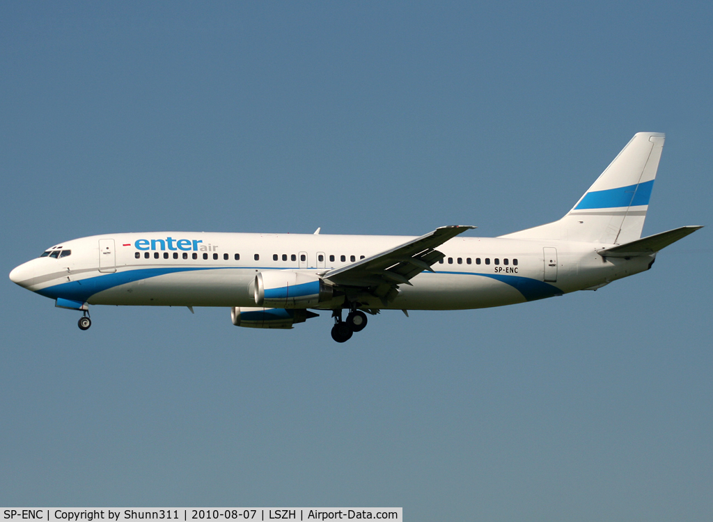 SP-ENC, 1994 Boeing 737-4Q8 C/N 25376, Landing rwy 14... Tunisair flight...