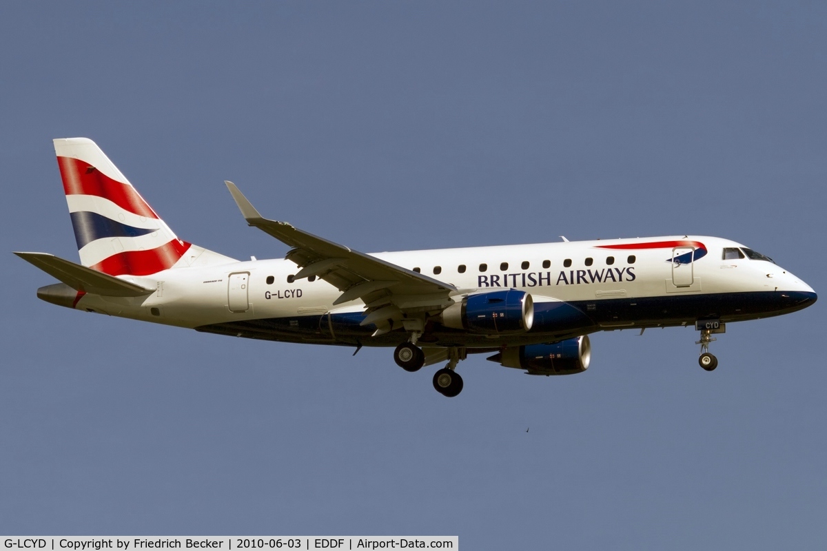 G-LCYD, 2009 Embraer 170STD (ERJ-170-100STD) C/N 17000294, on final RW07R