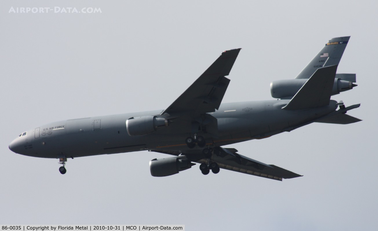 86-0035, 1986 McDonnell Douglas KC-10A Extender C/N 48248, KC-10A