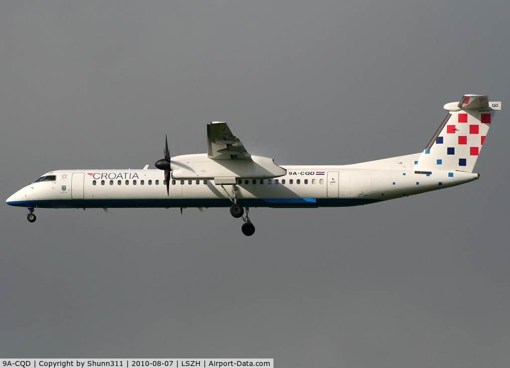 9A-CQD, 2009 De Havilland Canada DHC-8-402Q Dash 8 C/N 4260, Landing rwy 14