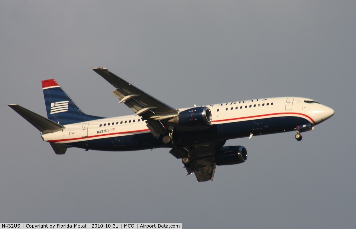 N432US, 1990 Boeing 737-4B7 C/N 24554, US Airways 737-400