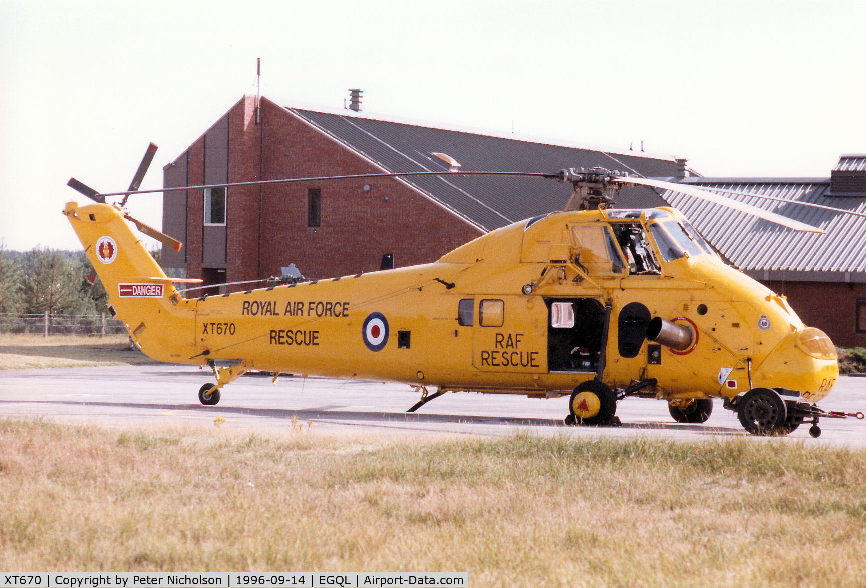 XT670, 1966 Westland Wessex HC.2 C/N WA538, Another view of the Search & Rescue Training Unit Wessex HC.2 on display at the 1996 RAF Leuchars Airshow.