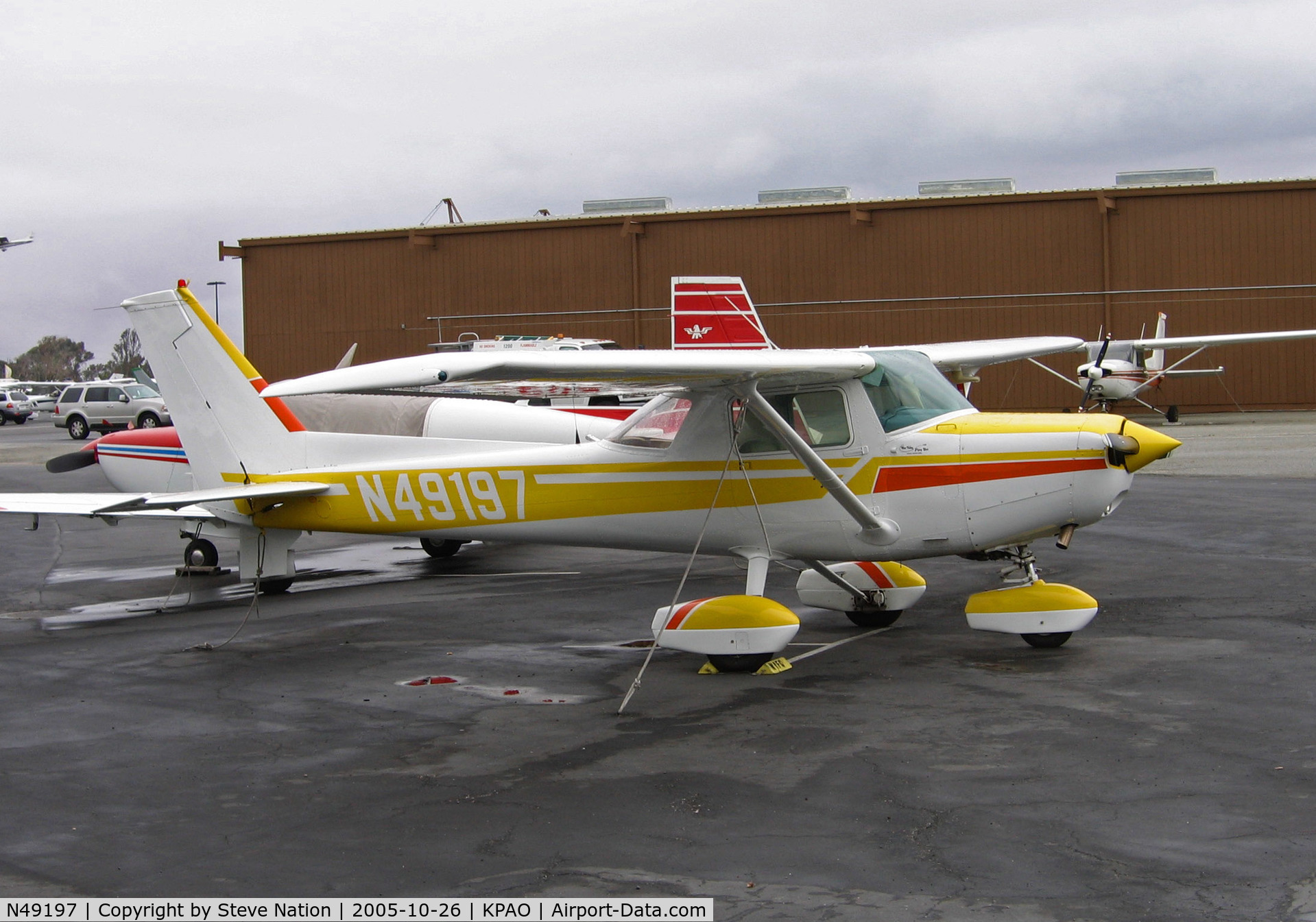 N49197, 1977 Cessna 152 C/N 15281188, 1977 Cessna 152 with white rudder @ Palo Alto, CA