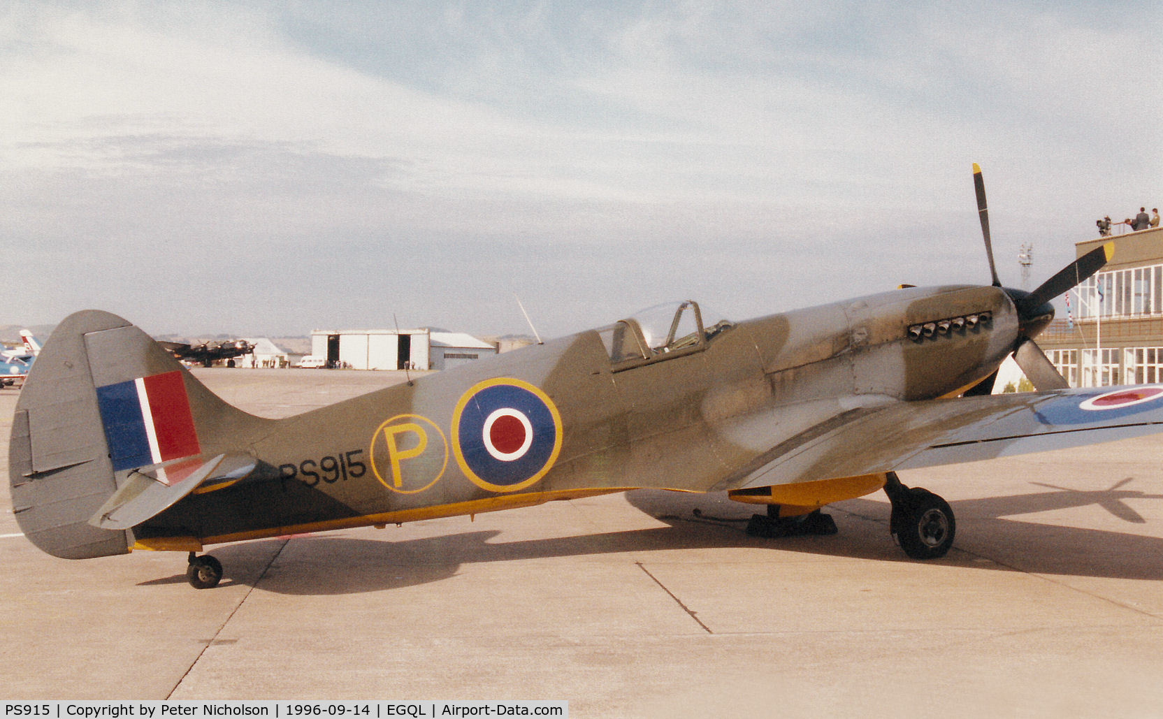 PS915, 1945 Supermarine 389 Spitfire PR.XIX C/N 6S/585121, Spitfire PR.XIX of the RAF Battle of Britian Memorial Flight based at RAF Coningsby on display at the 1996 RAF Leuchars Airshow.