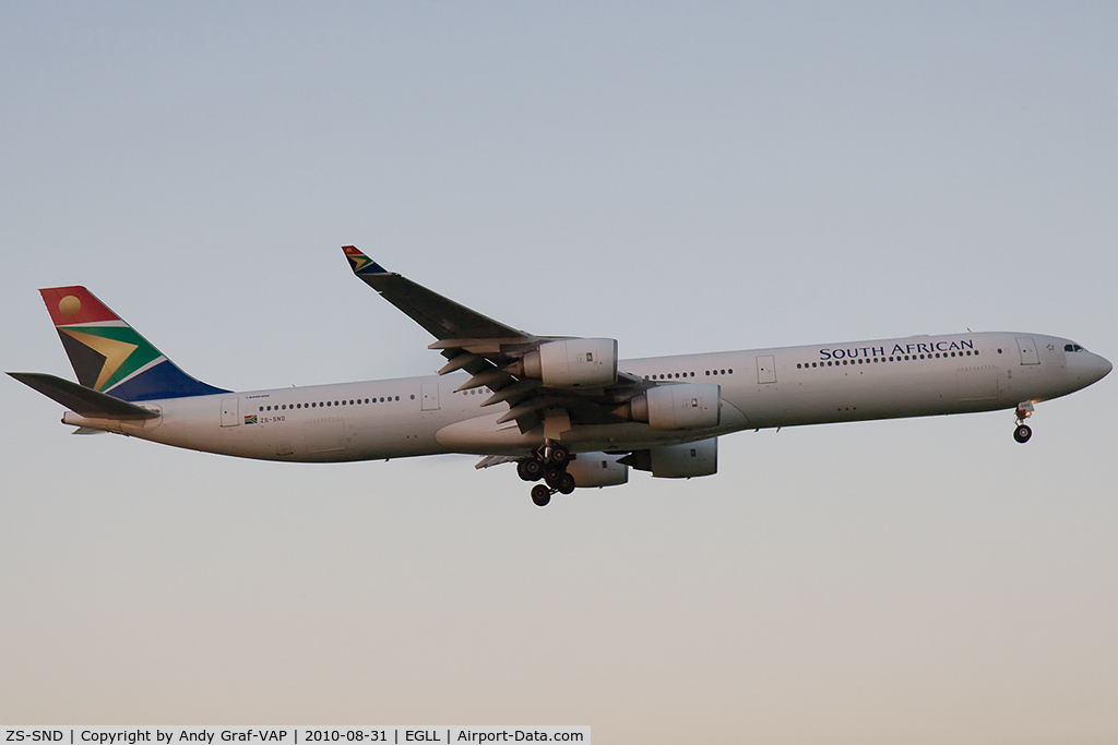 ZS-SND, 2003 Airbus A340-642 C/N 531, South African Airways A340-600