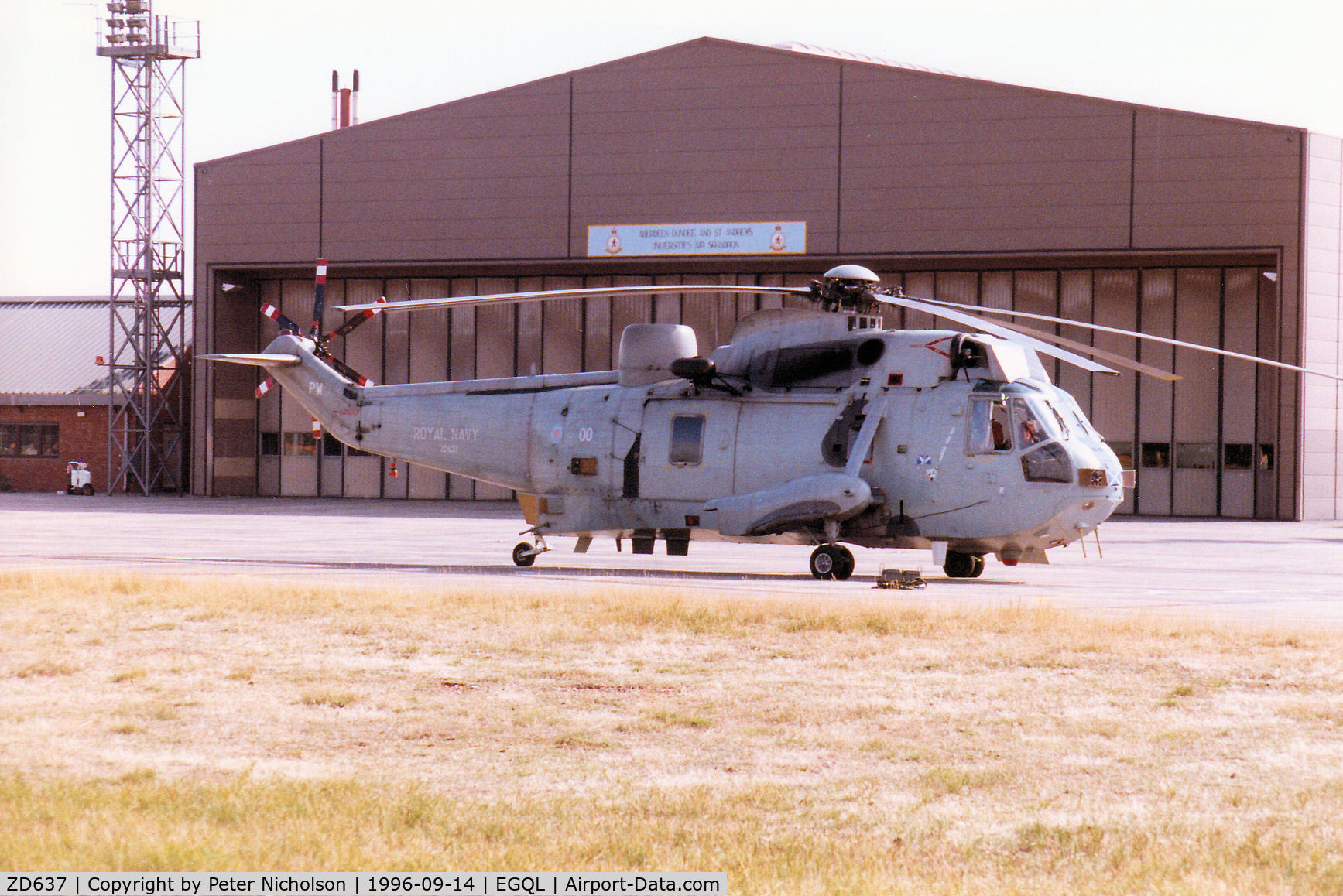 ZD637, Westland Sea King HAS.6 C/N WA946, Sea King HAS.5 of 819 Squadron at RNAS Prestwick seen at the 1996 RAF Leuchars Airshow.