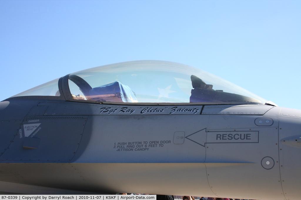 87-0339, 1987 General Dynamics F-16C Fighting Falcon C/N 5C-600, USAF F16 on display at Airfest.