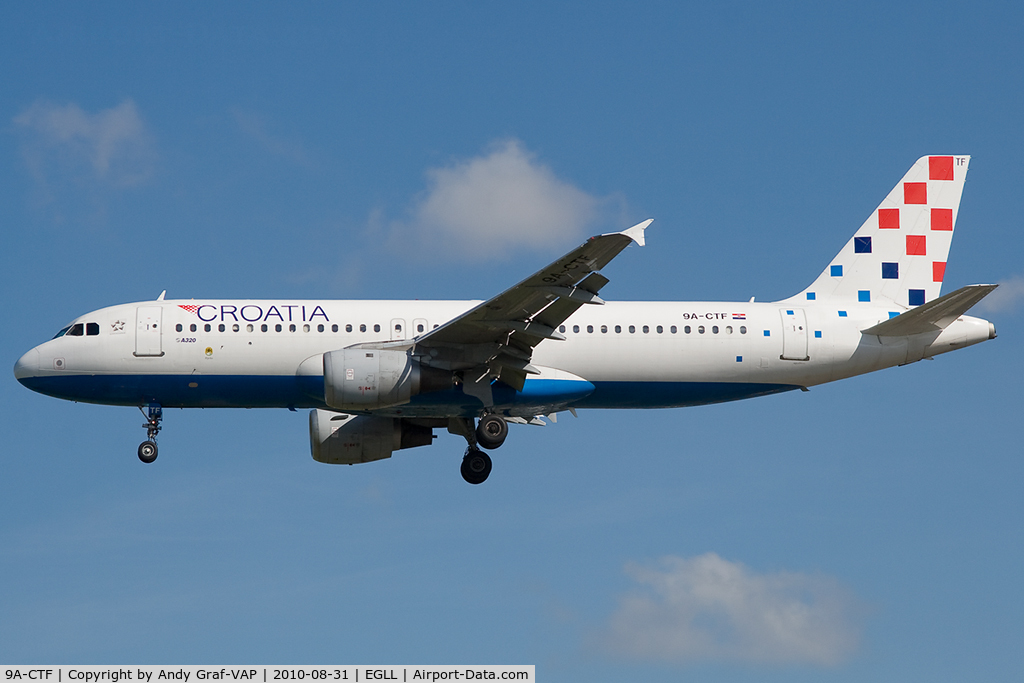 9A-CTF, 1991 Airbus A320-211 C/N 258, Croatia Airlines A319