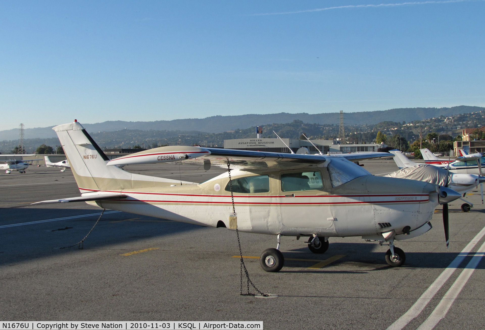 N1676U, 1982 Cessna T210N Turbo Centurion C/N 21064724, Digicam Corp (Woodland Hills, CA) operates this camera-equipped 1982 Cessna T210N visiting KSQL/San Carlos, CA
