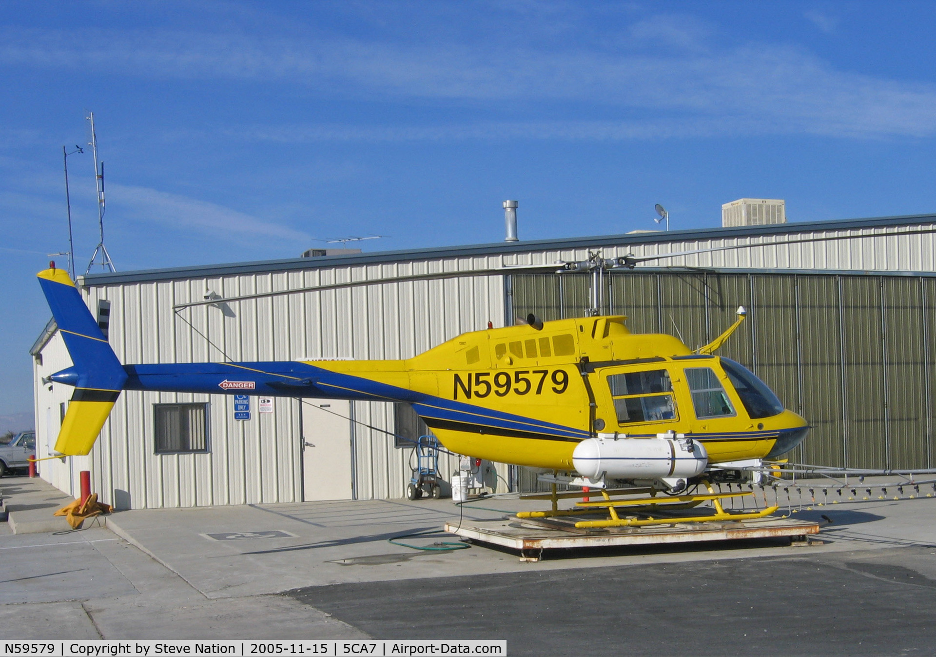 N59579, 1968 Bell 206B C/N 1480, American West Aviation 1980 Bell 206B rigged for spraying @ AWA airstrip NE of Five Points, CA