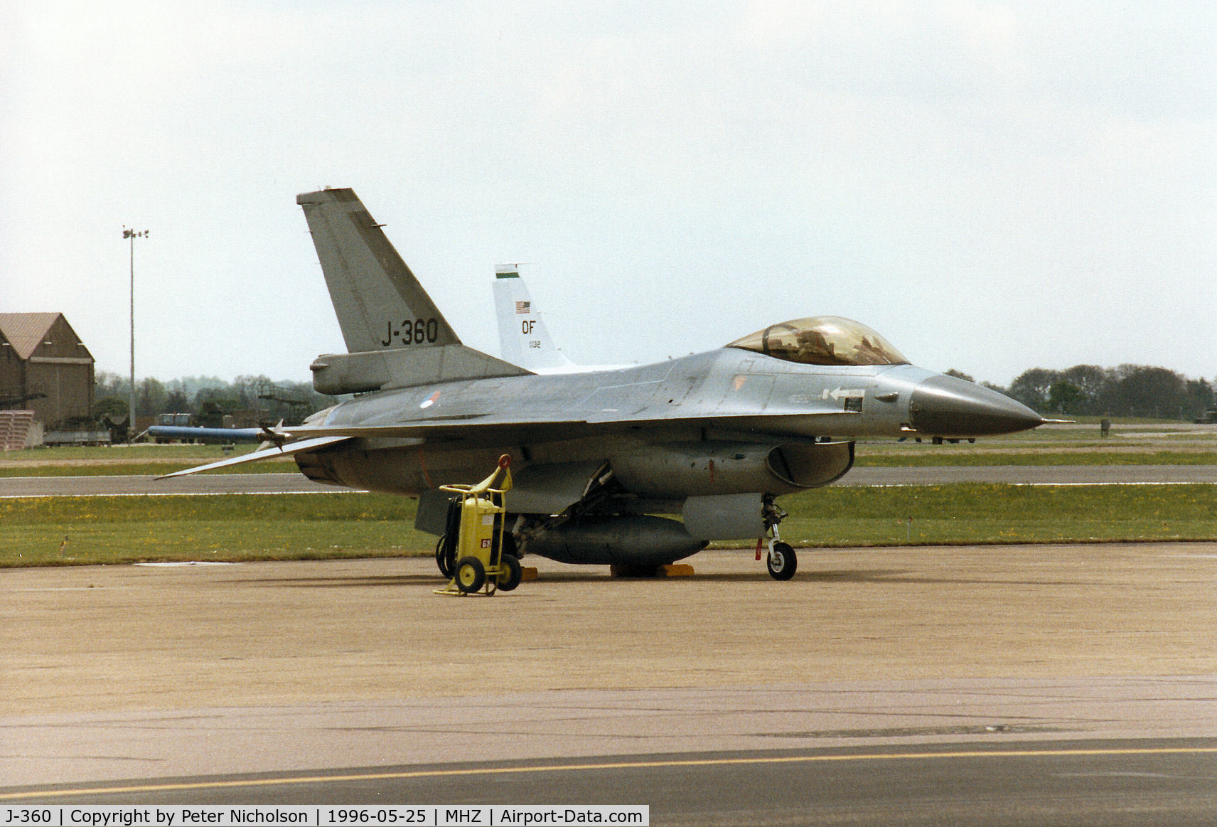 J-360, 1984 General Dynamics F-16AM Fighting Falcon C/N 6D-117, F-16A Falcon of 322 Squadron Royal Netherlands Air Force on the flight-line at the 1996 RAF Mildenhall Air Fete.