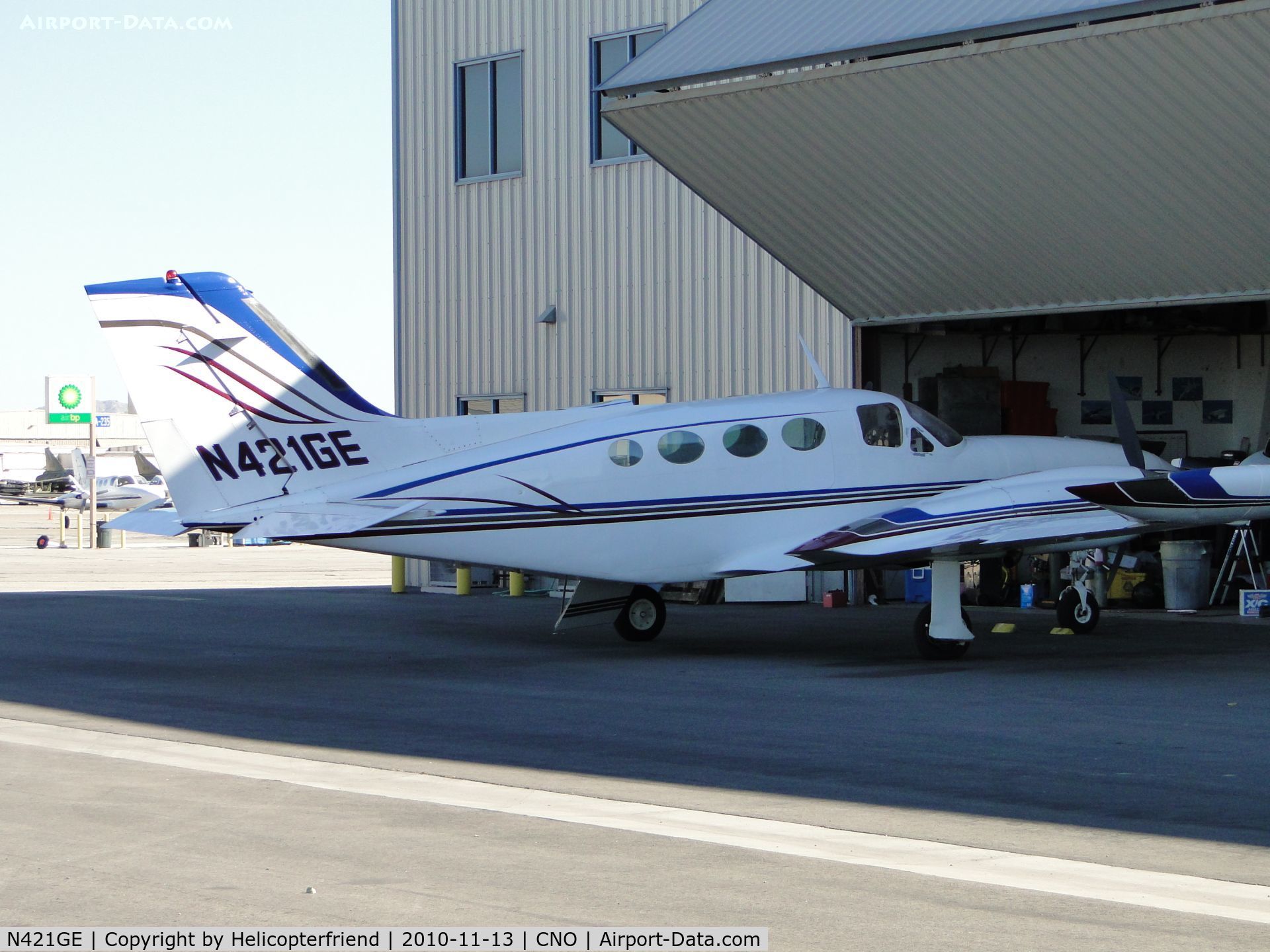 N421GE, 1970 Cessna 421B Golden Eagle C/N 421B0109, Being worked on at Chino