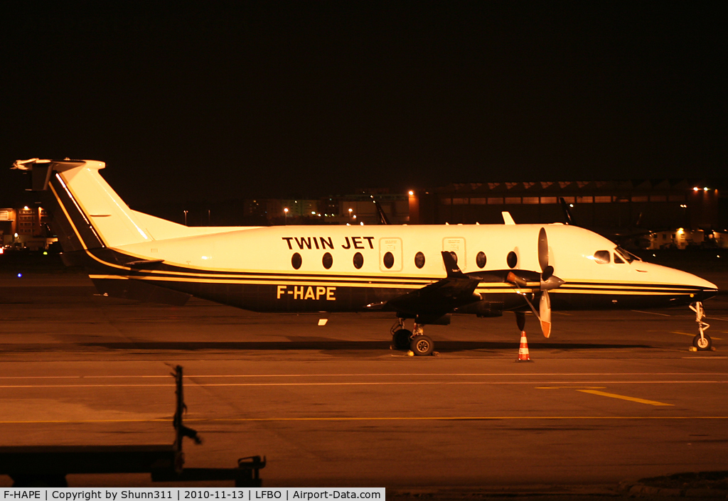 F-HAPE, 1999 Beech 1900D C/N UE-367, Parked at the Old Terminal and operated now by Twin Jet... Ex. Hex'Air / Pan Europeenne Air Service...