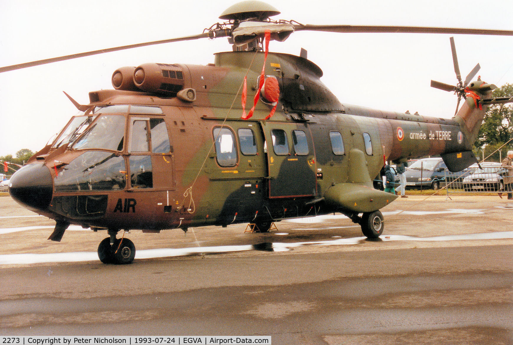 2273, Aérospatiale AS-532UL Cougar C/N 2273, AS.532UL Cougar of 4 RHCM French Army on display at the 1993 Intnl Air Tattoo at RAF Fairford.
