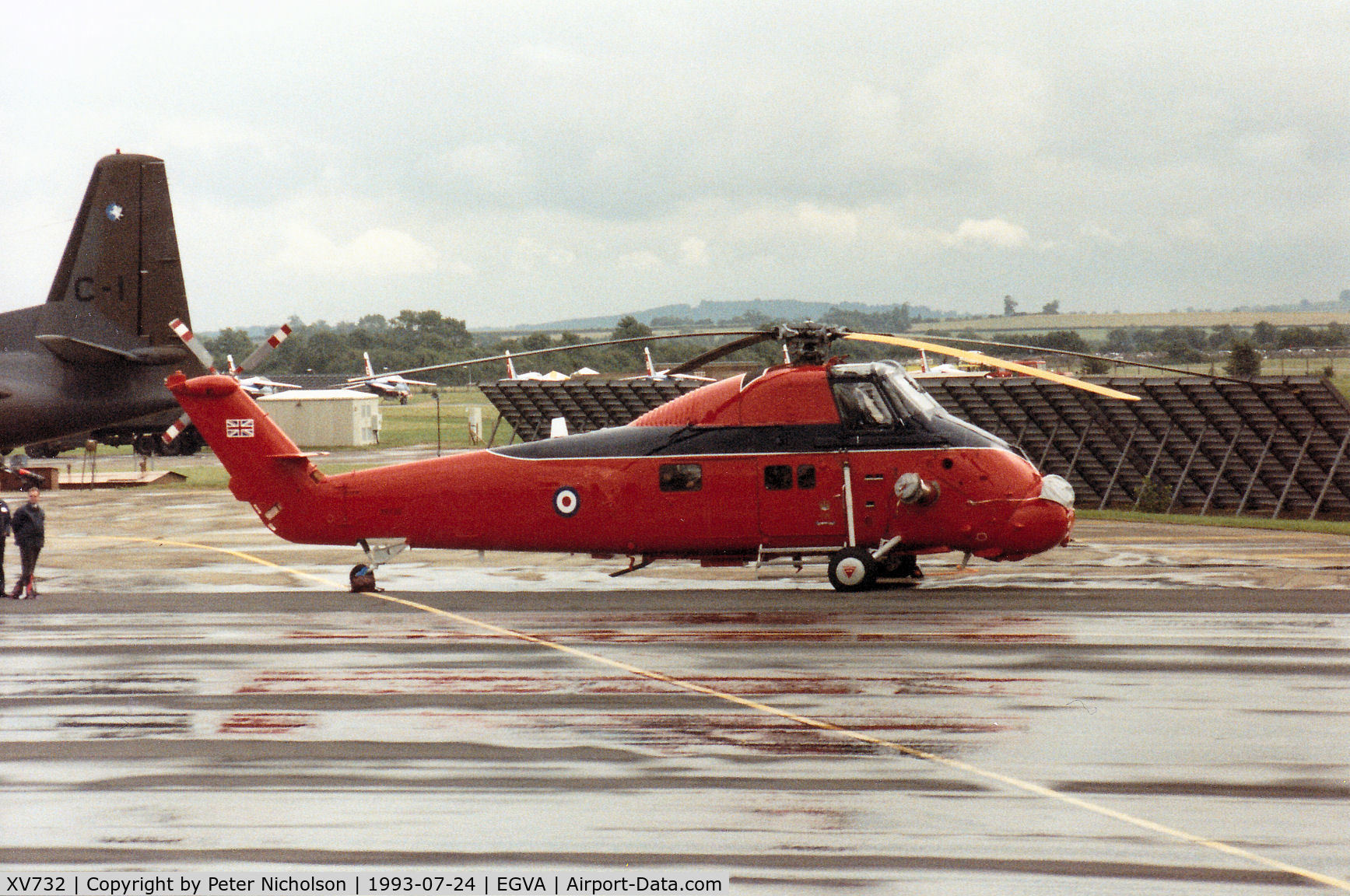 XV732, 1969 Westland Wessex HCC.4 C/N WA627, Wessex HCC.4, callsign Kitty 8, of the Queen's Flight on the flight-line at the 1993 Intnl Air Tattoo at RAF Fairford.