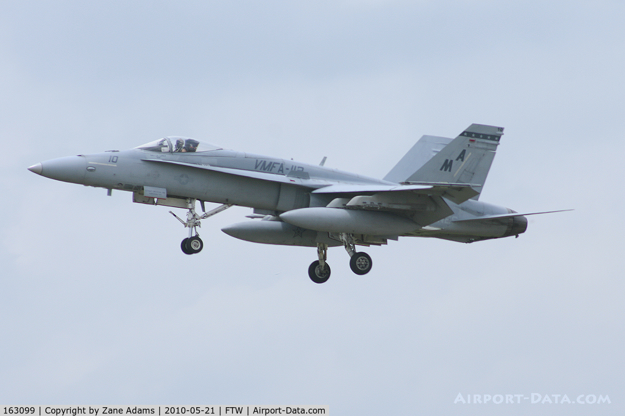 163099, McDonnell Douglas F/A-18A Hornet C/N 0484, Arriving at the 2010 Cowtown Warbird Roundup - Meacham Field - Fort Worth, TX