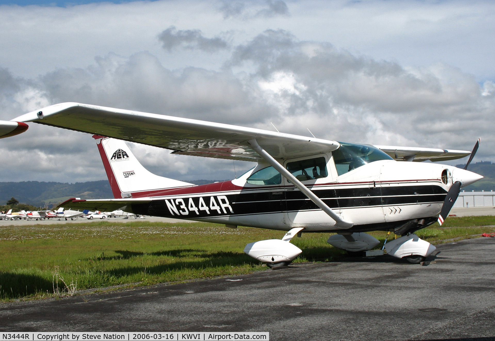 N3444R, 1967 Cessna 182L Skylane C/N 18258744, ACA/aerial communications of america (titles) 1967 Cessna 182L @ Watsonville, CA