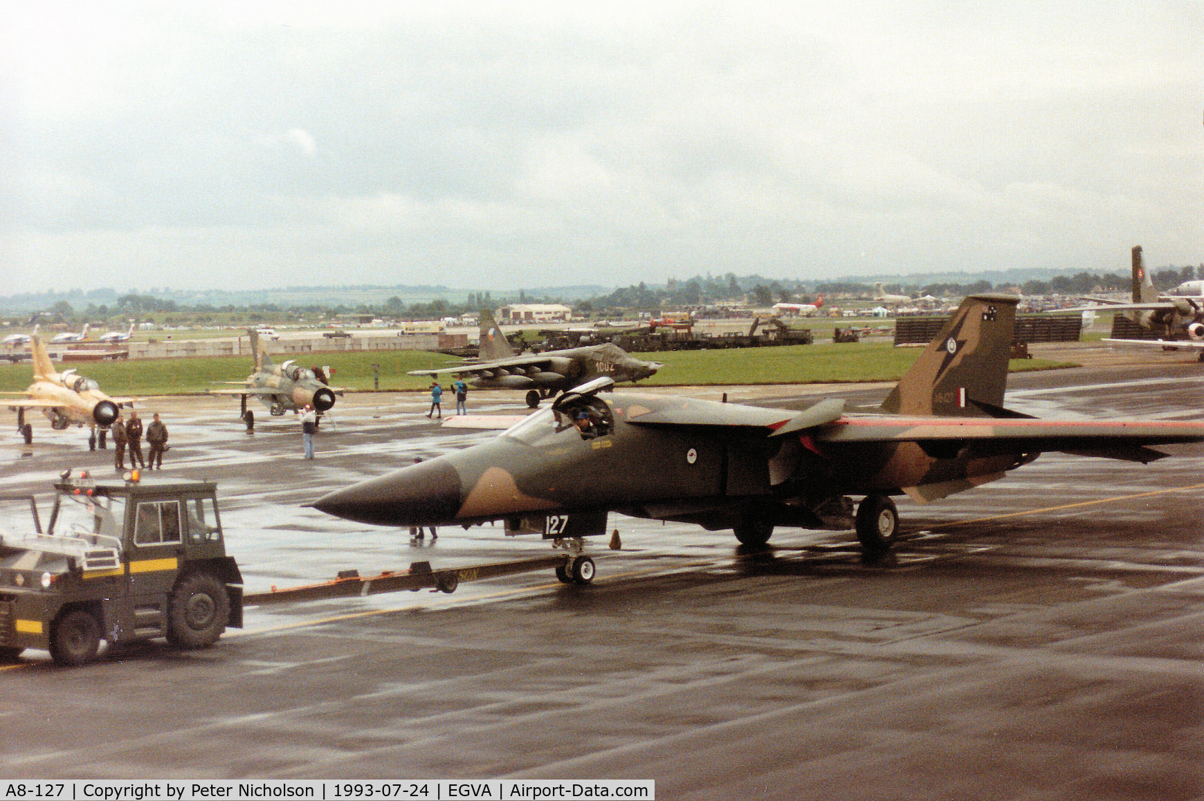 A8-127, 1967 General Dynamics F-111C Aardvark C/N D1-03, Another view of the F-111C of 1 Squadron Royal Australian Air Force on the flight-line at the 1993 Intnl Air Tattoo at RAF Fairford.