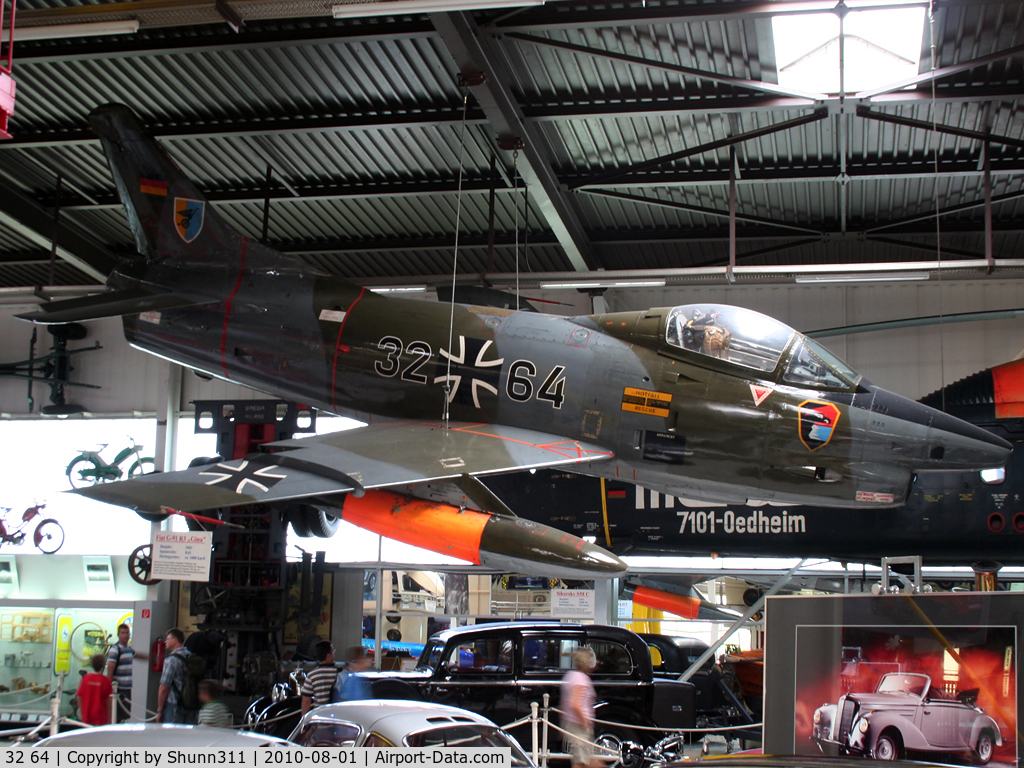 32 64, Fiat G-91R/3 C/N D534, S/n 534 - Preserved German Air Force Fiat G91R/3 @ Sinsheim Museum...