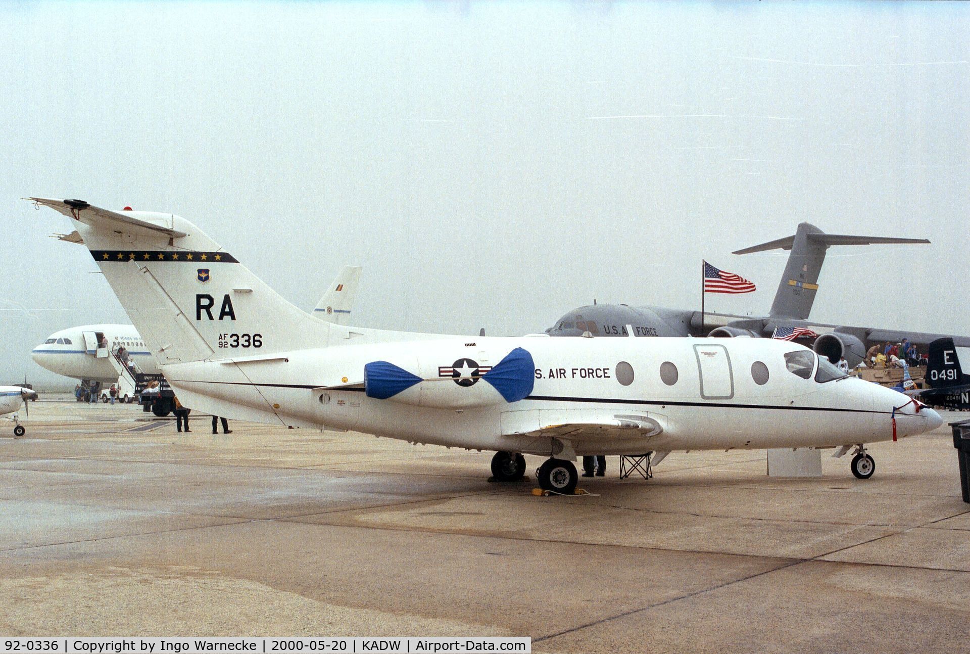 92-0336, 1992 Beechcraft T-1A Jayhawk C/N TT-50, Beechcraft T-1A Jayhawk (Beechjet 400) of the USAF at Andrews AFB during Armed Forces Day